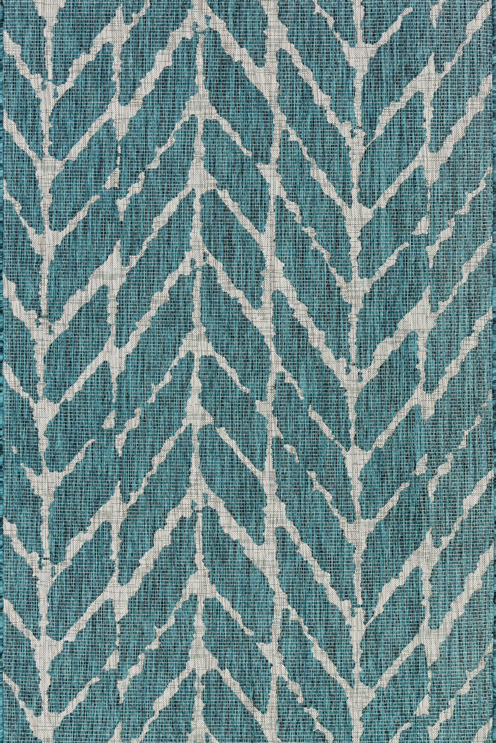 front view of Isle Teal / Grey luxury Rug