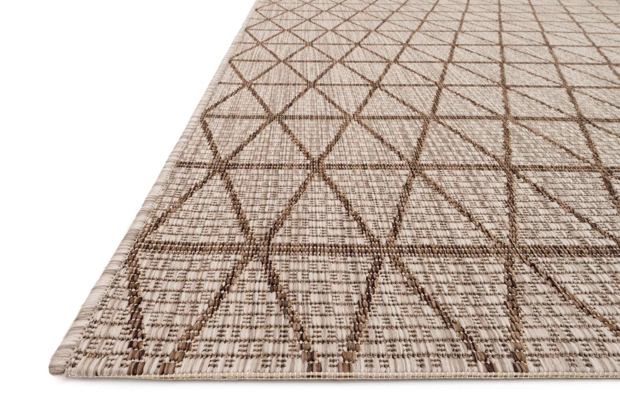 side view of Isle Beige / Mocha luxury Rug