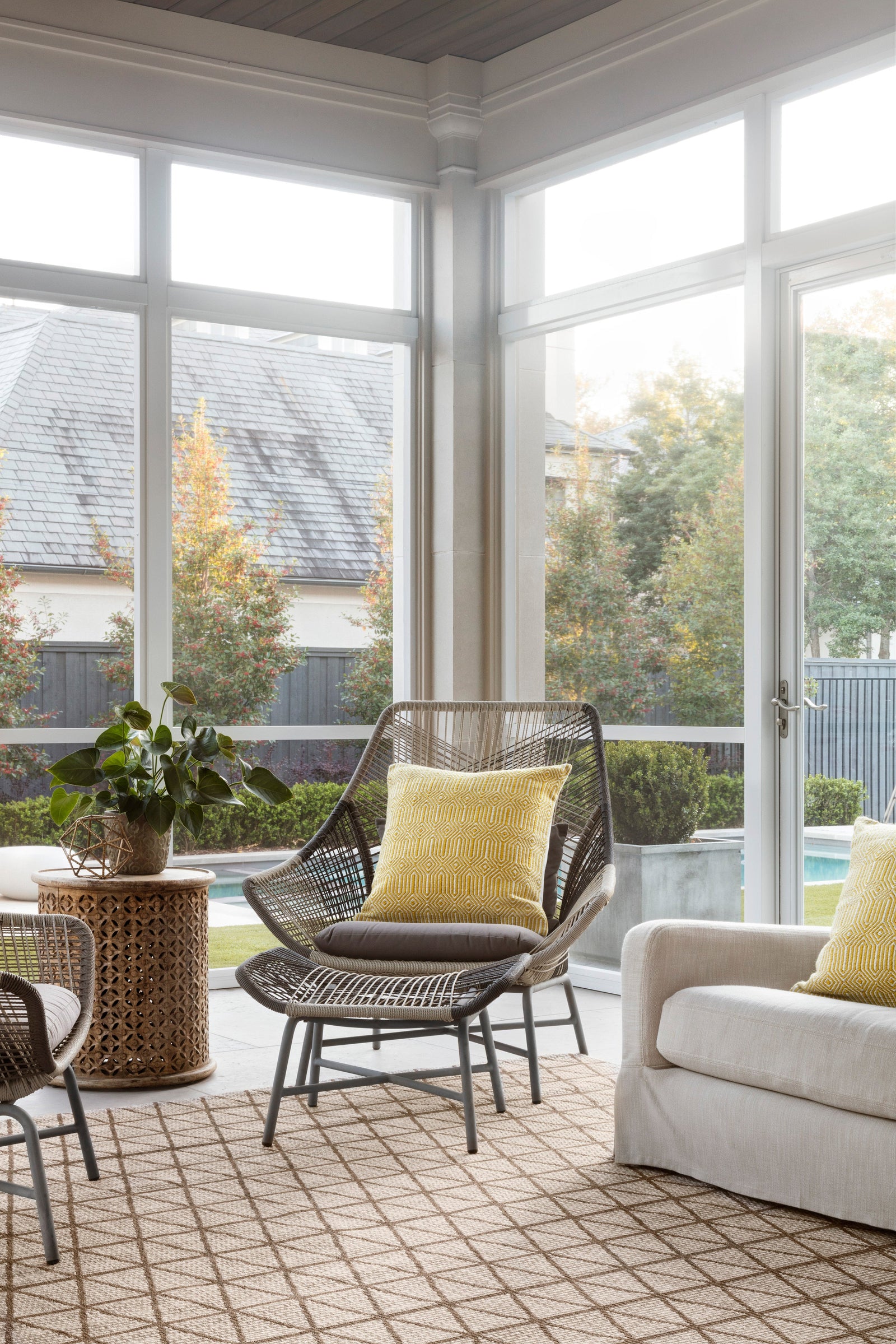 front view of Isle Beige / Mocha luxury Rug