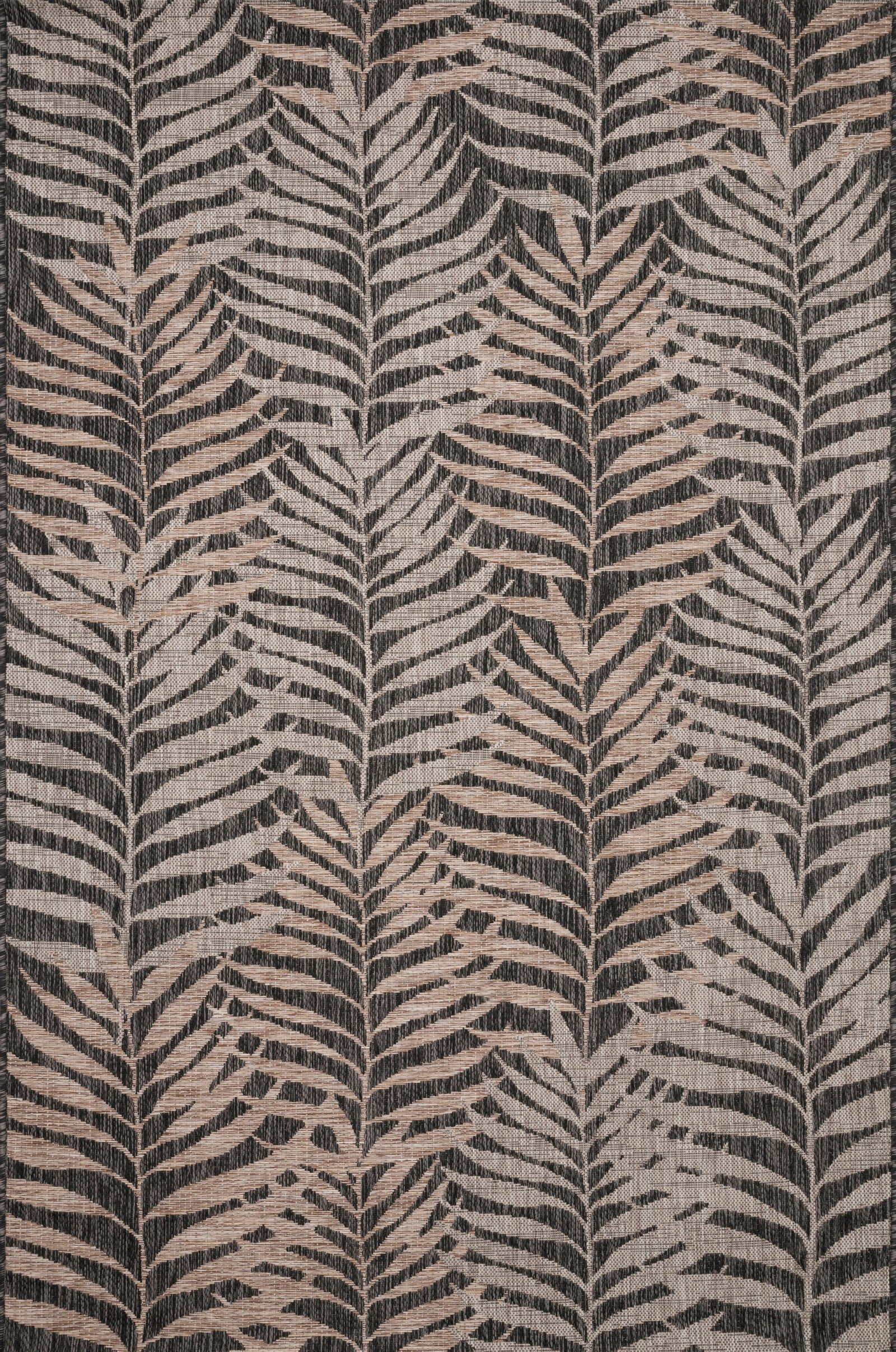 front view of Isle Natural / Black luxury Rug