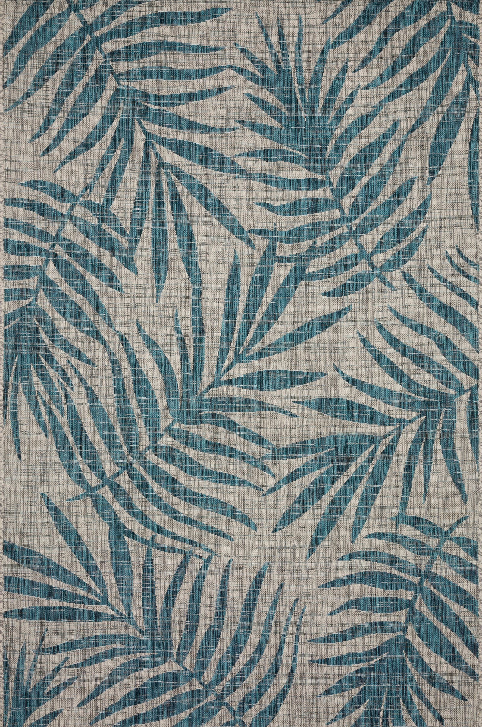 front view of Isle Grey / Aqua luxury Rug