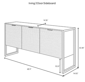 Irving 3 Door Sideboard - Black