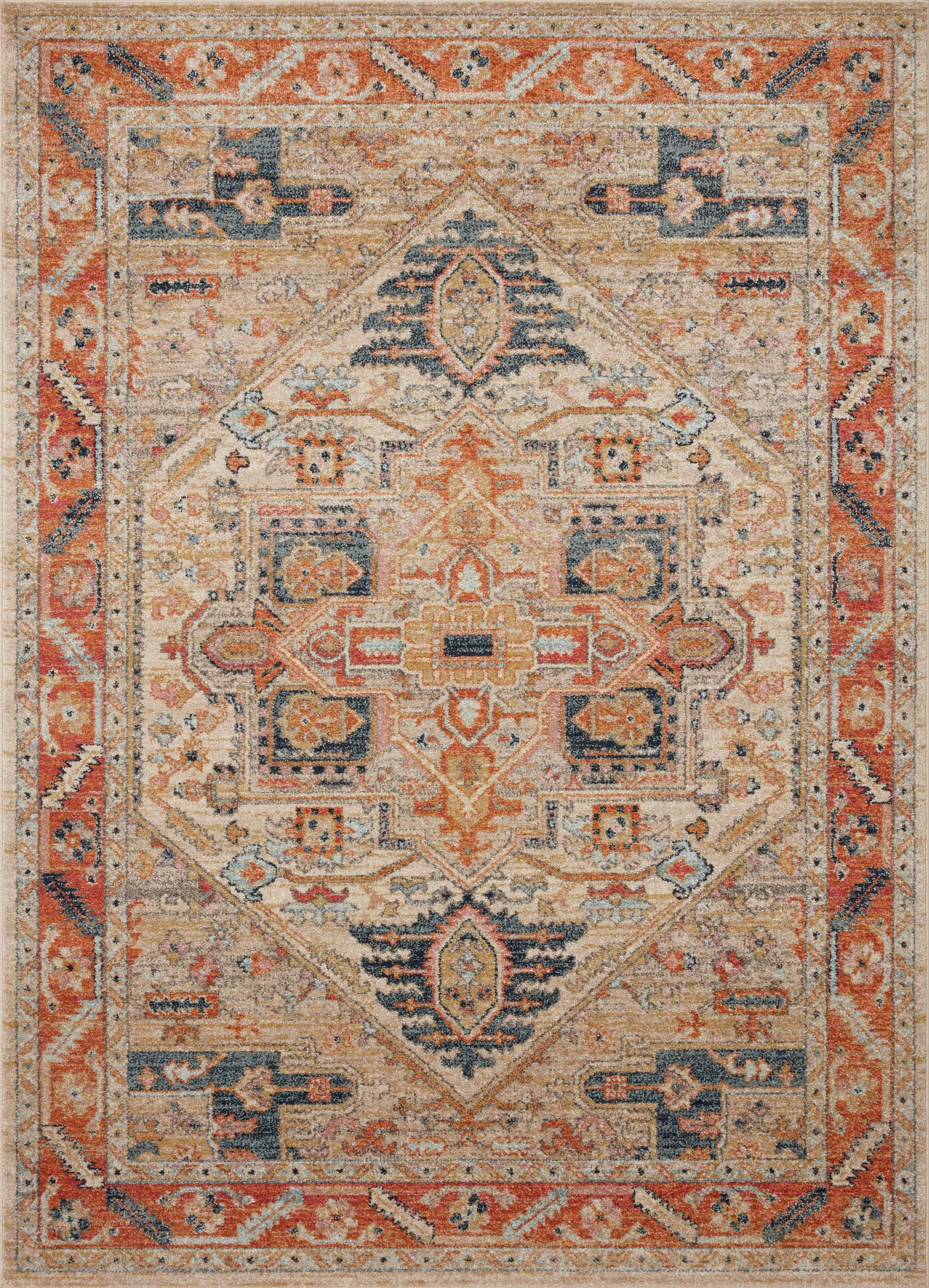 front view of Jocelyn Sand / Multi luxury Rug