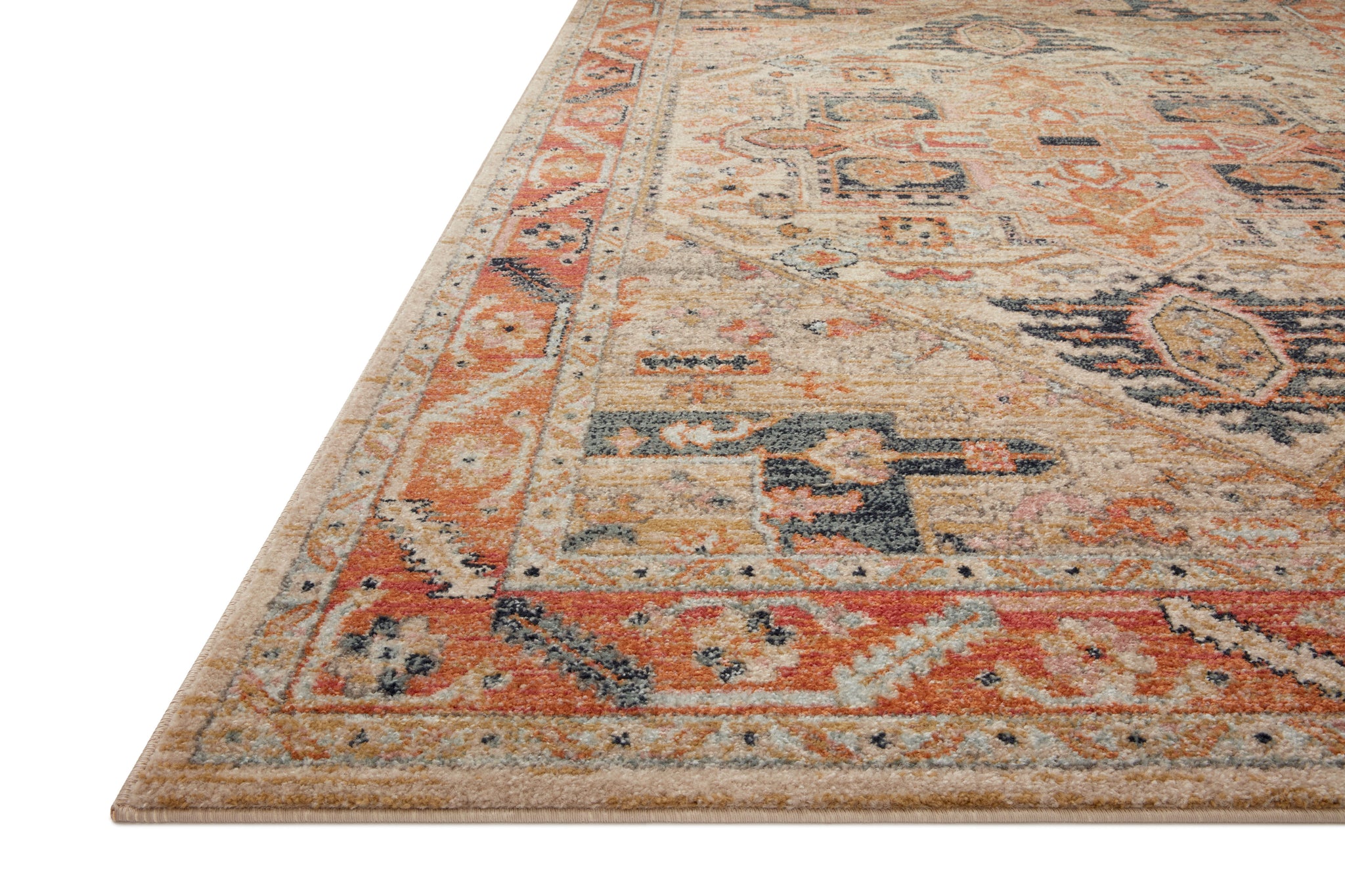 side view of Jocelyn Sand / Multi luxury Rug