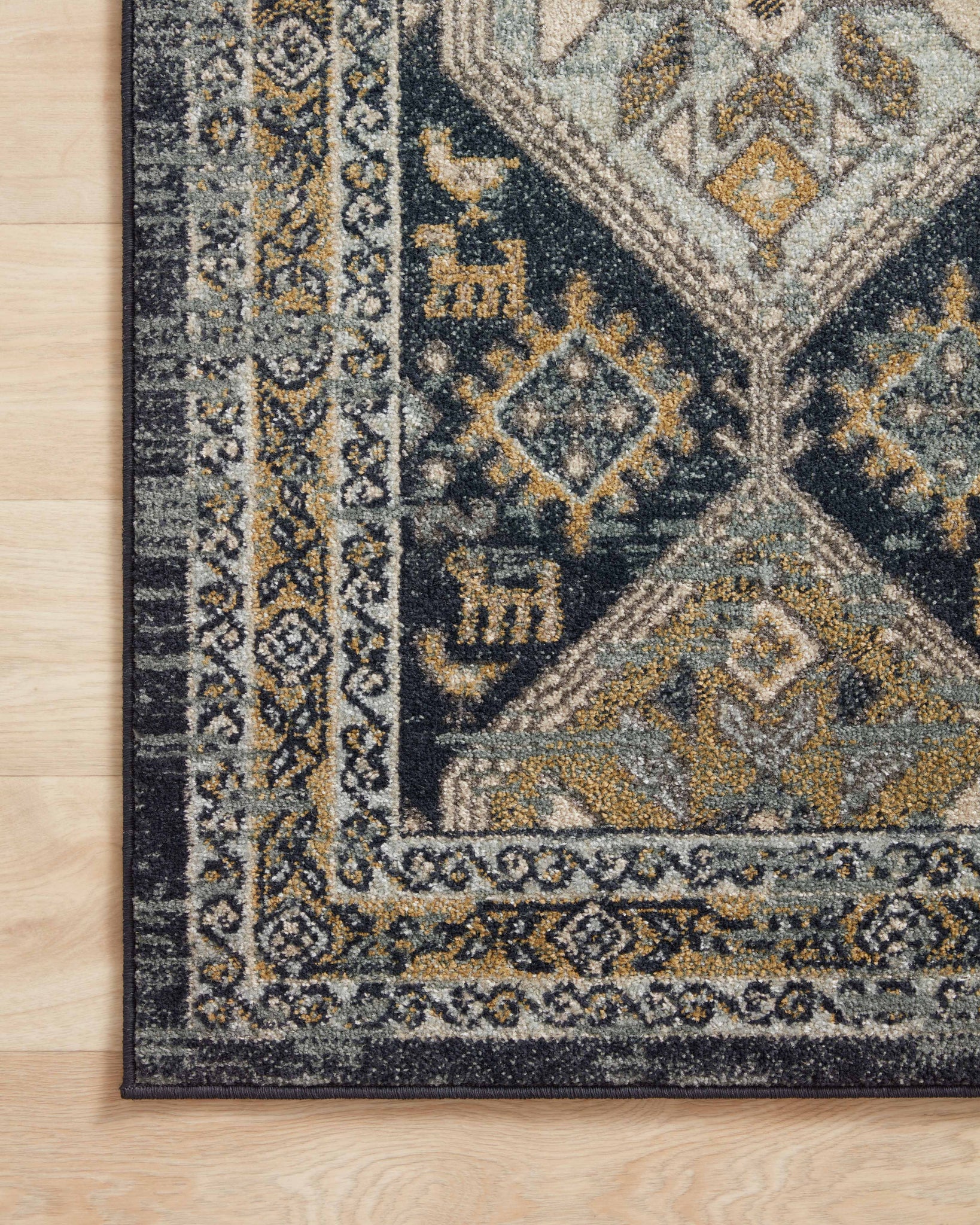 lifestyle view of Jocelyn Navy / Blue luxury Rug
