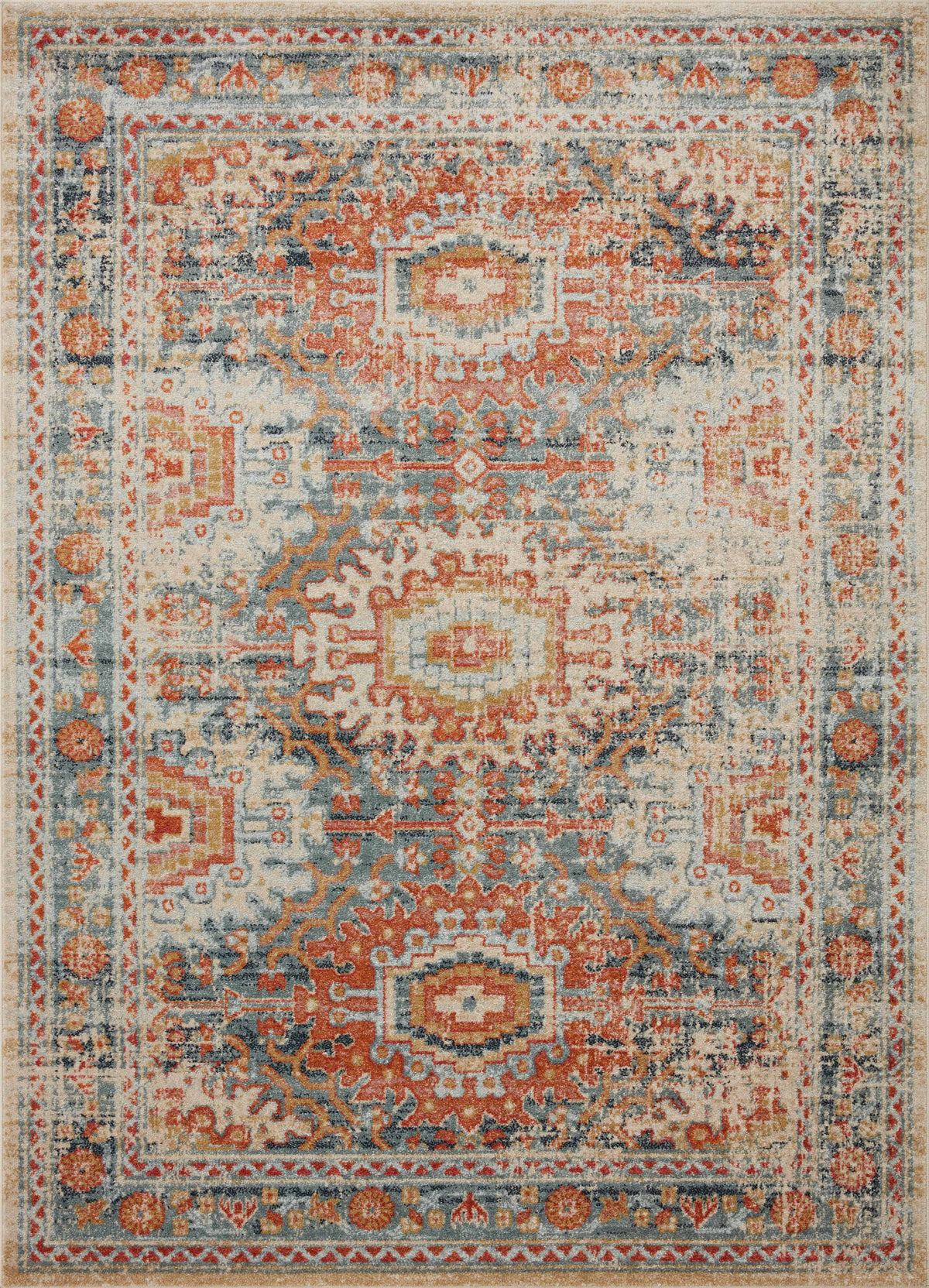 front view of Jocelyn Mist / Multi luxury Rug