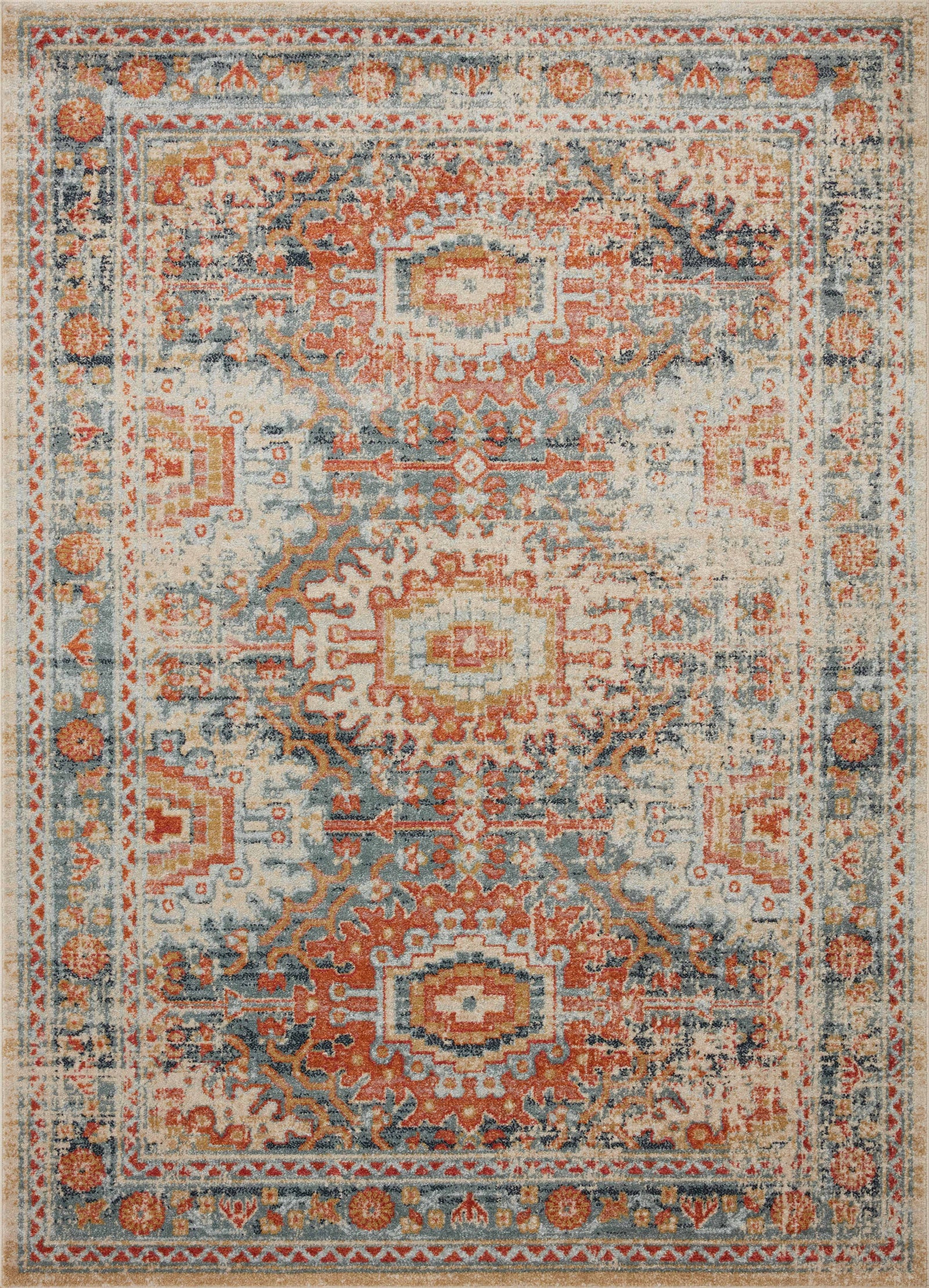 front view of Jocelyn Mist / Multi luxury Rug