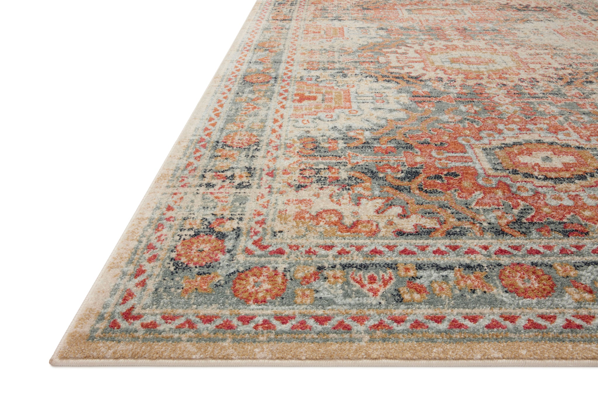 side view of Jocelyn Mist / Multi luxury Rug
