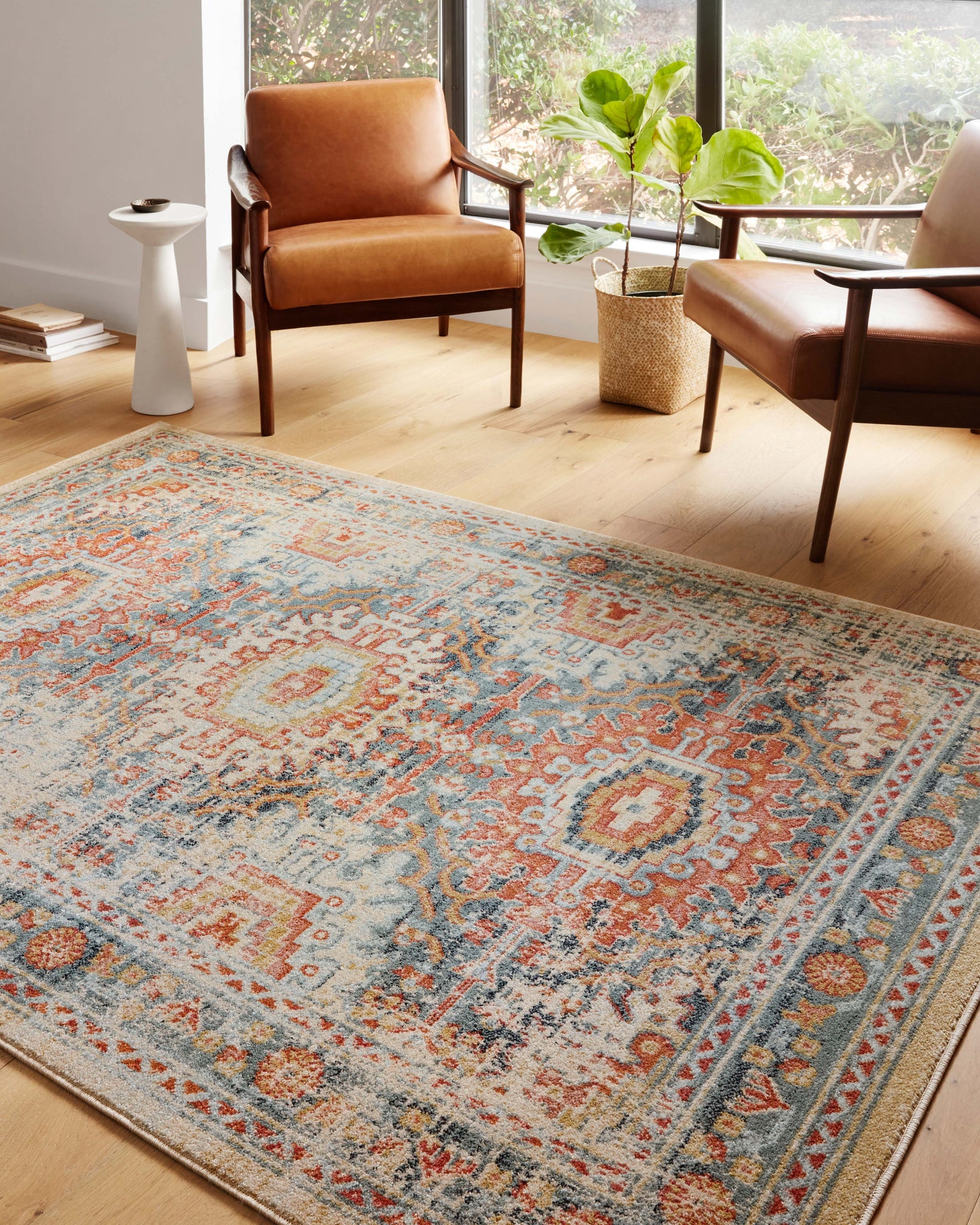 angle view of Jocelyn Mist / Multi luxury Rug