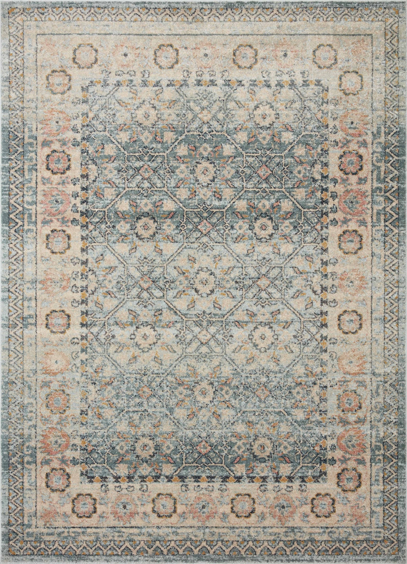 front view of Jocelyn Sky / Multi luxury Rug