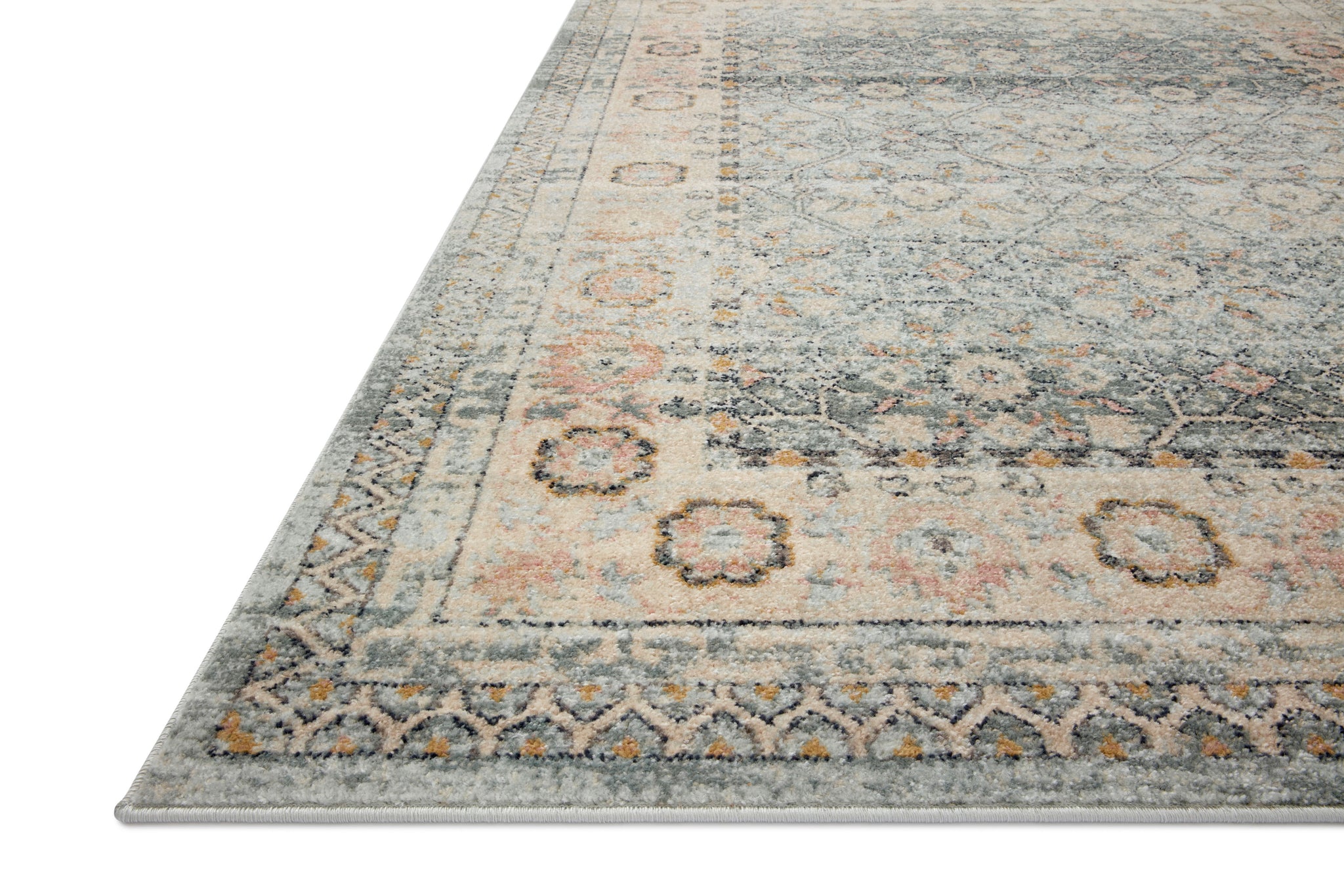 side view of Jocelyn Sky / Multi luxury Rug