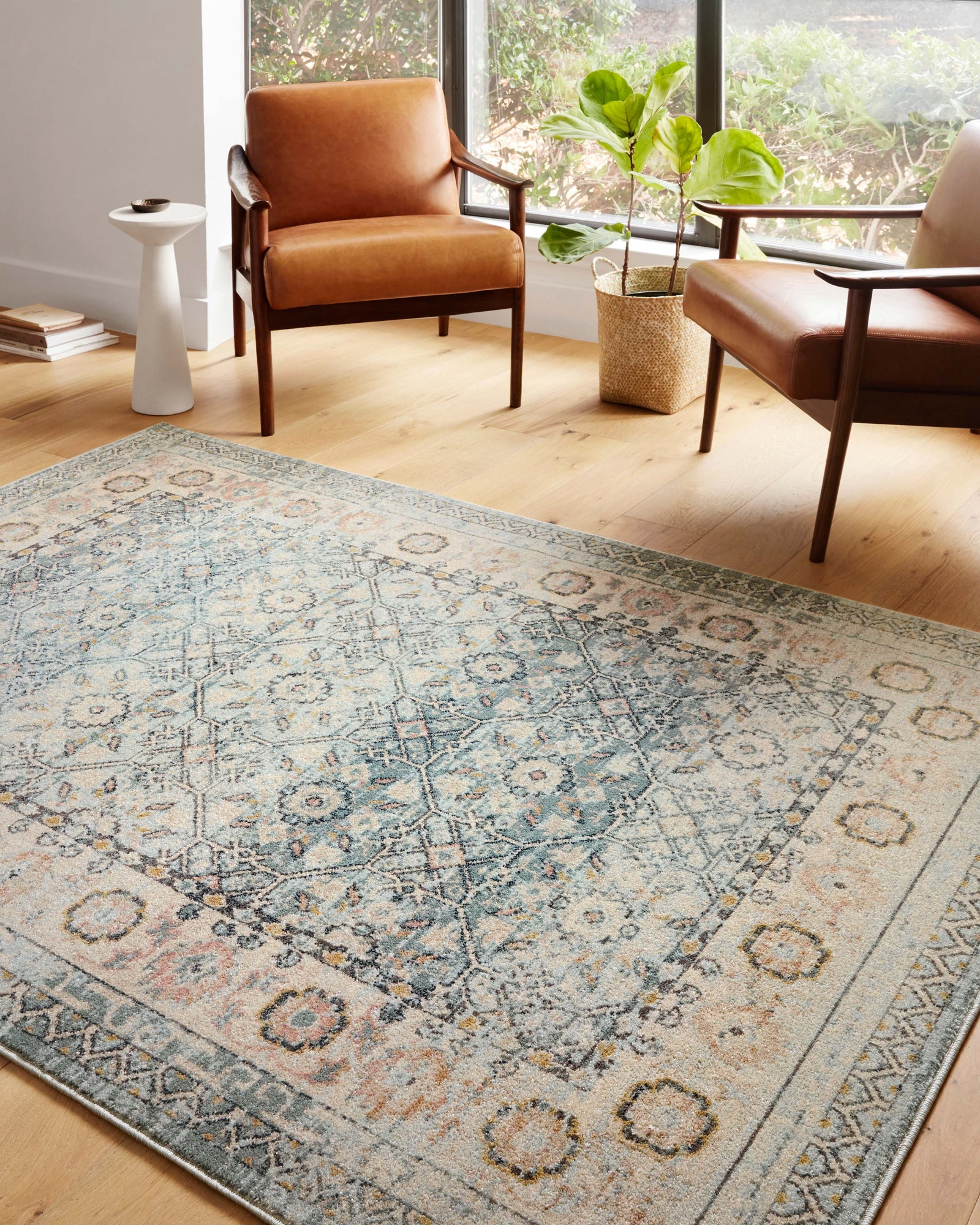 front view of Jocelyn Sky / Multi luxury Rug