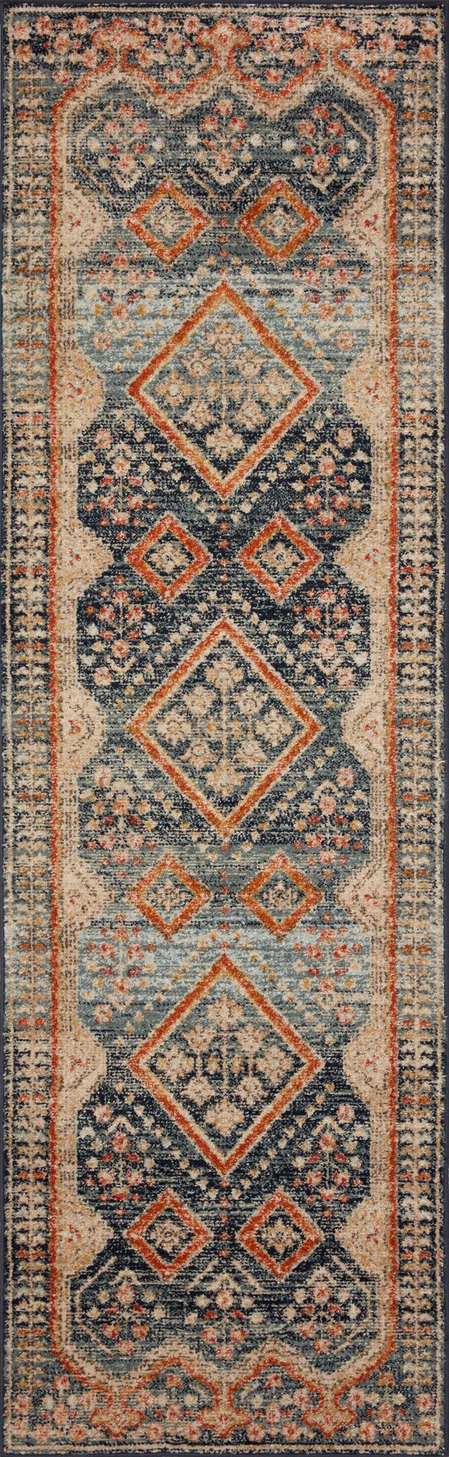 detail view of Jocelyn Navy / Multi luxury Rug
