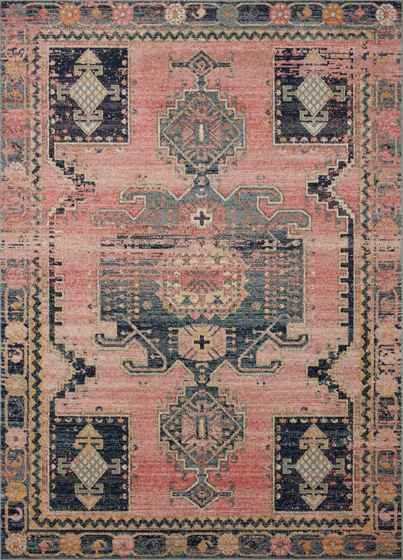 front view of Jocelyn Rose / Rose luxury Rug