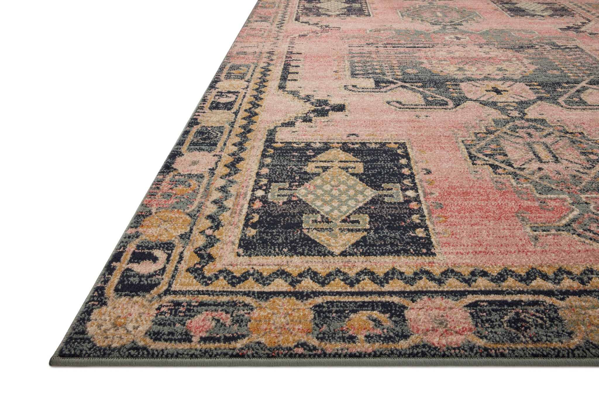 side view of Jocelyn Rose / Rose luxury Rug
