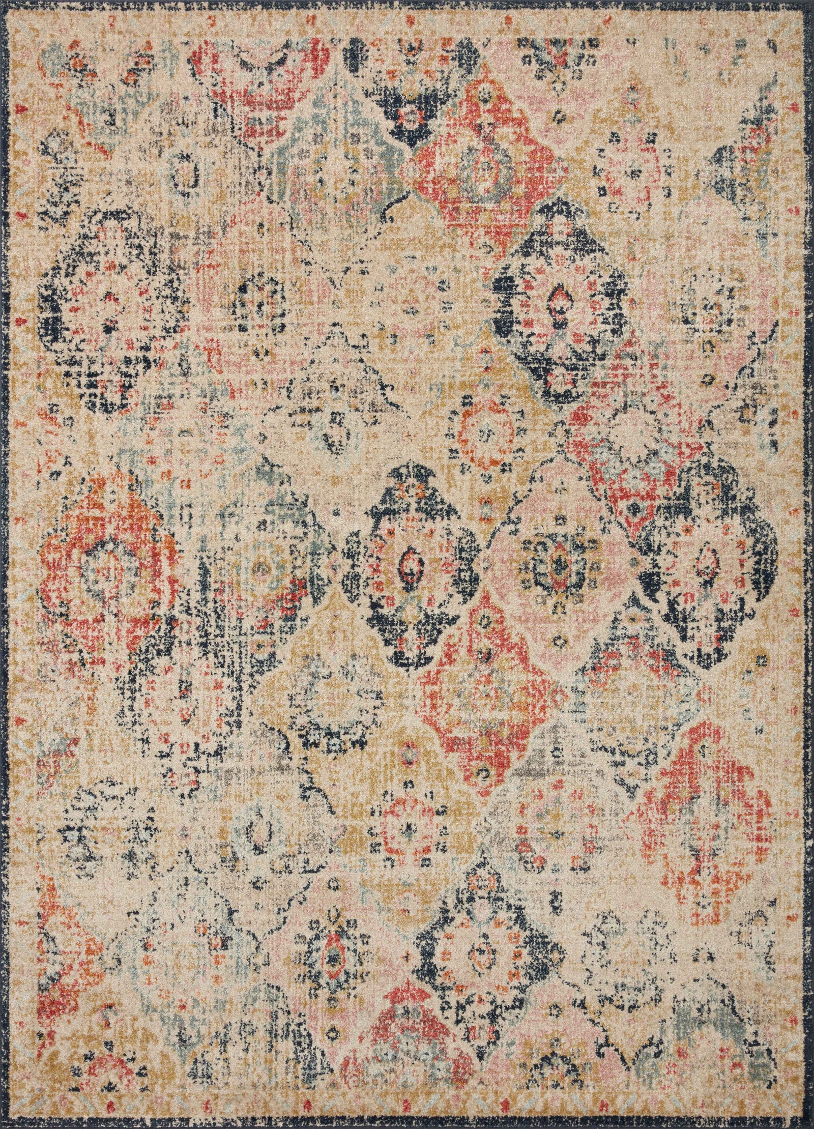front view of Jocelyn Khaki / Multi luxury Rug
