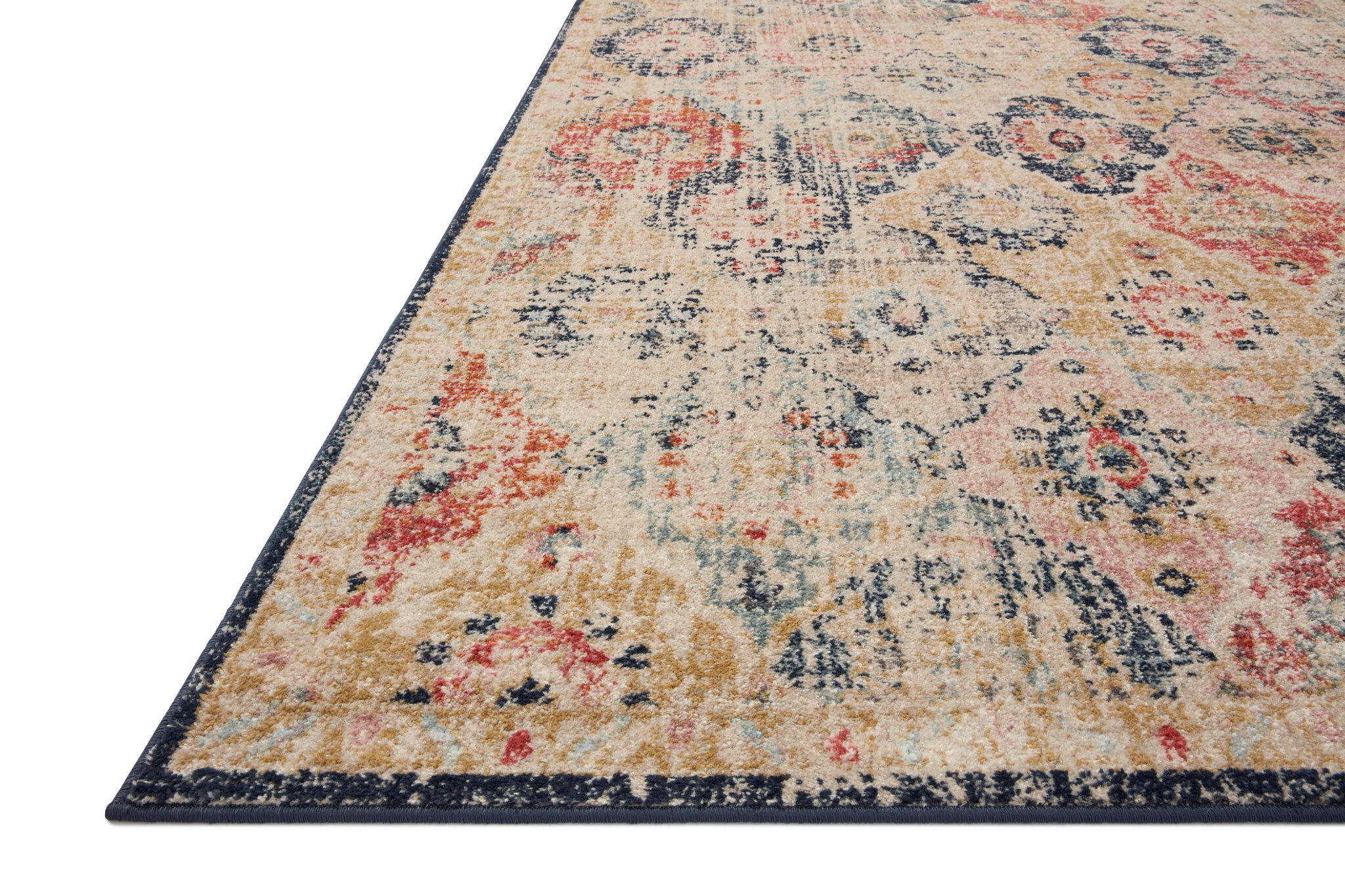 side view of Jocelyn Khaki / Multi luxury Rug