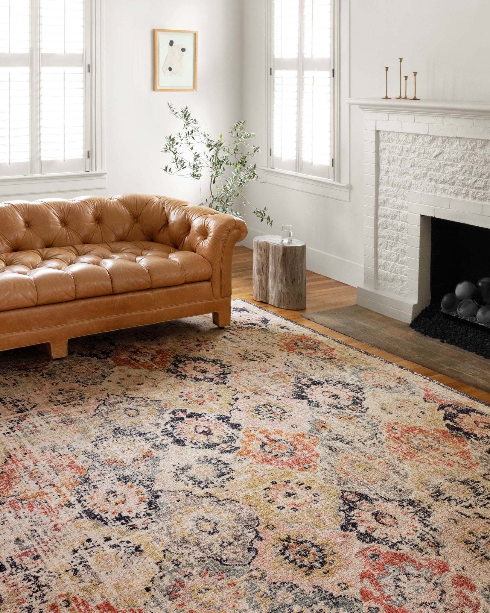 angle view of Jocelyn Khaki / Multi luxury Rug