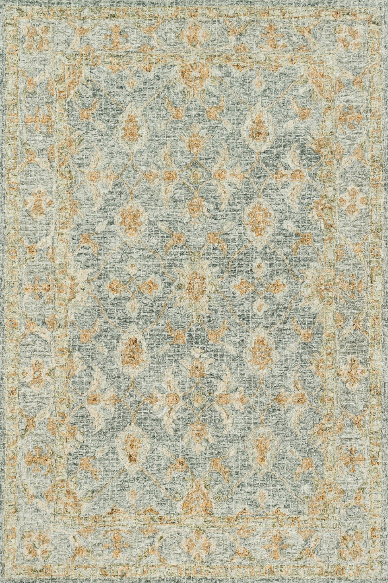 front view of Juneau Oatmeal / Terracotta luxury Rug