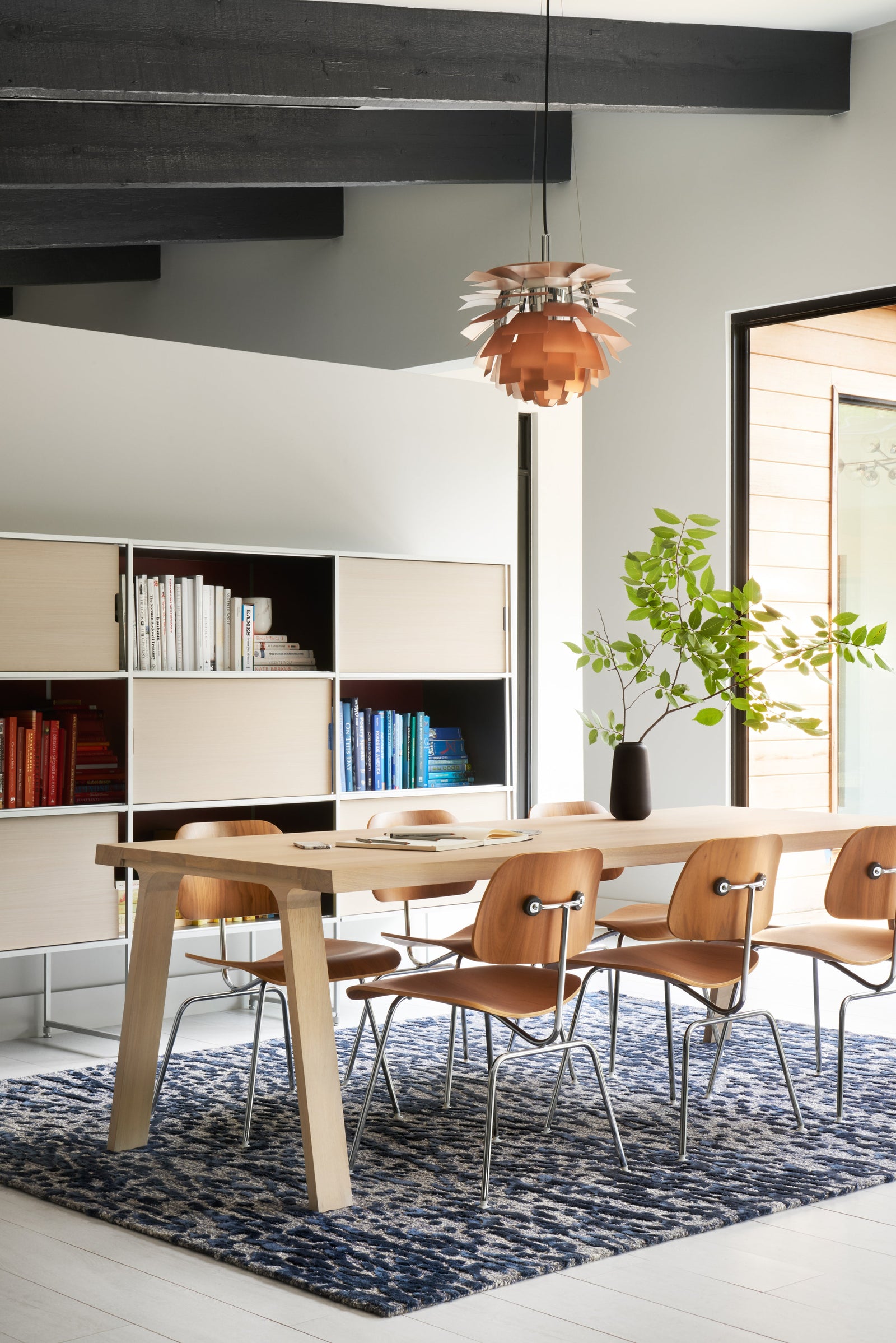 front view of Juneau Steel / Blue luxury Rug