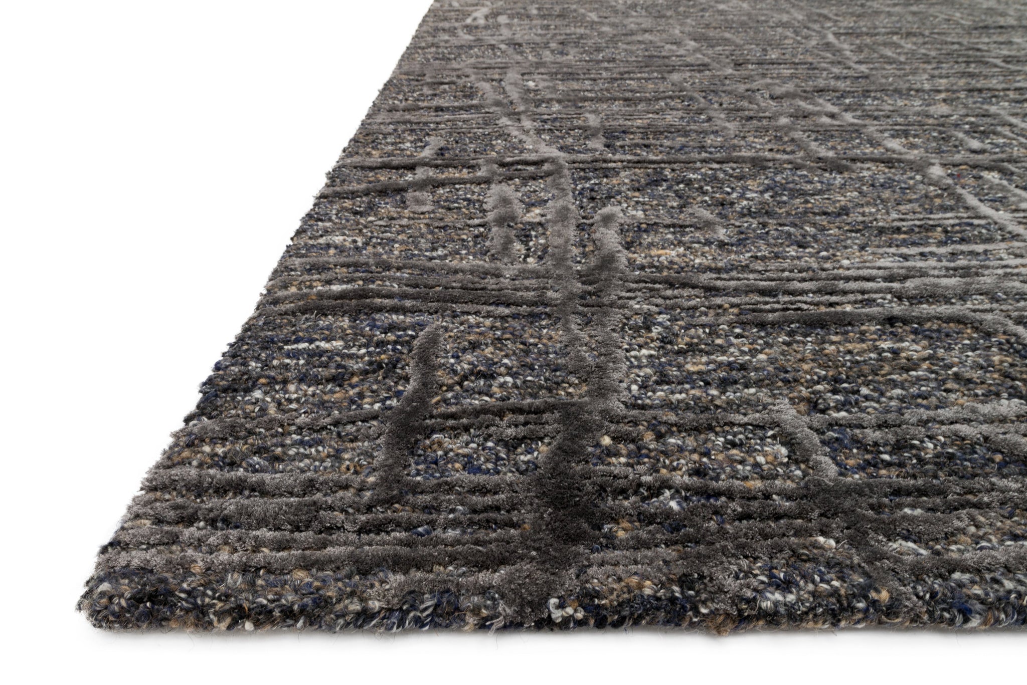 angle view of Juneau Charcoal / Charcoal luxury Rug