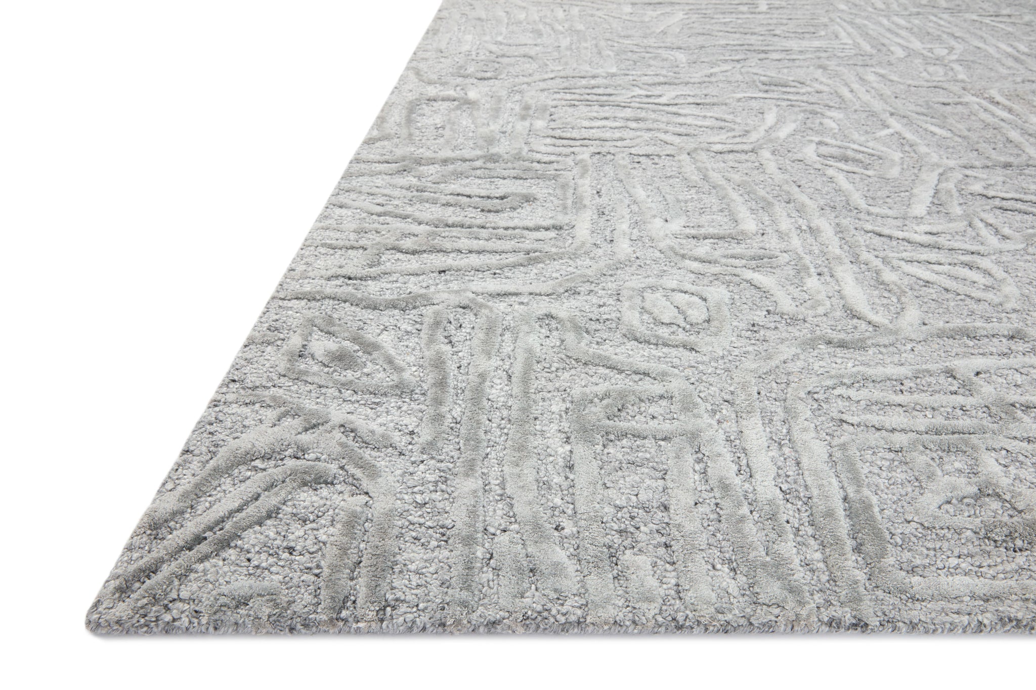 angle view of Juneau Grey / Grey luxury Rug