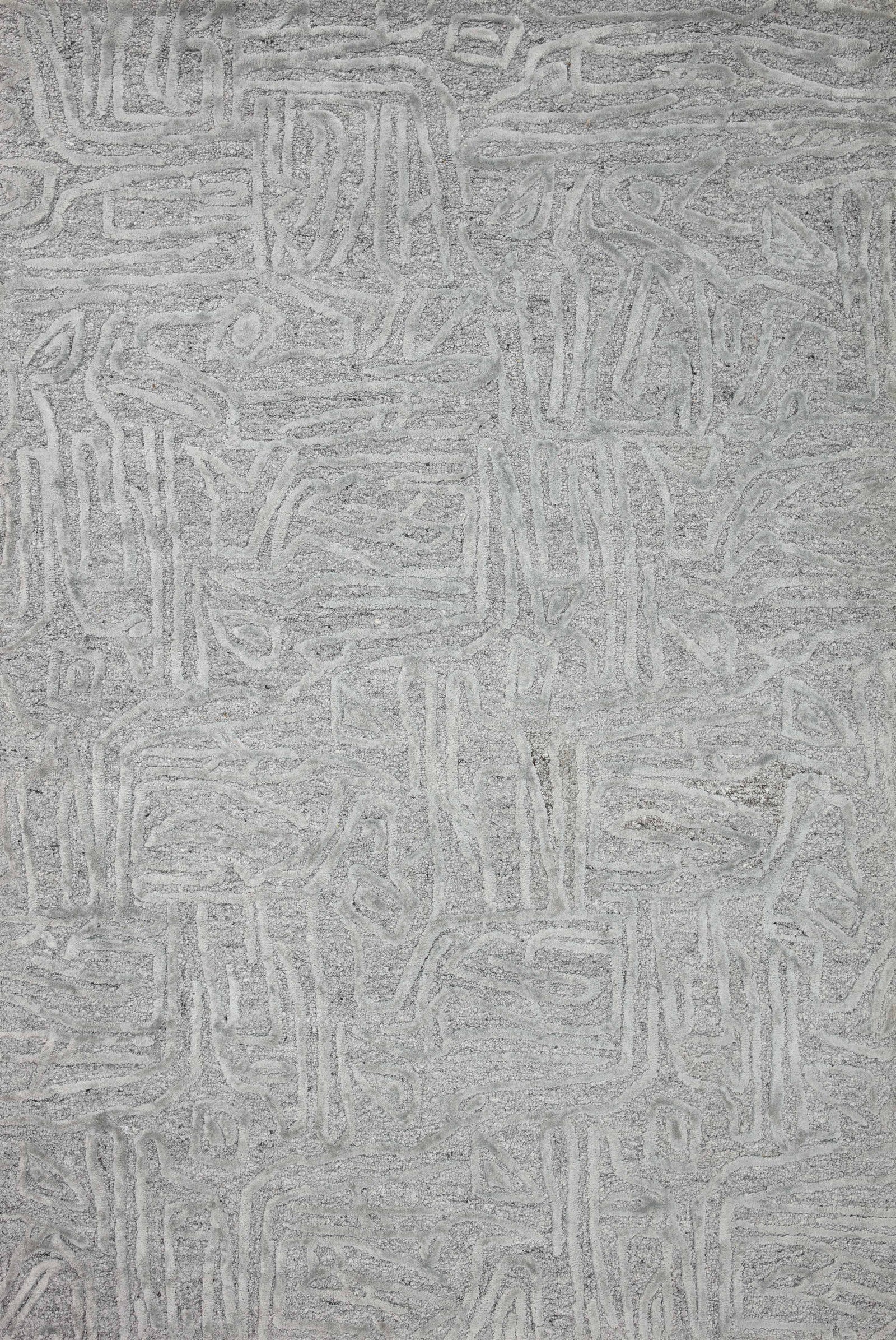 front view of Juneau Grey / Grey luxury Rug
