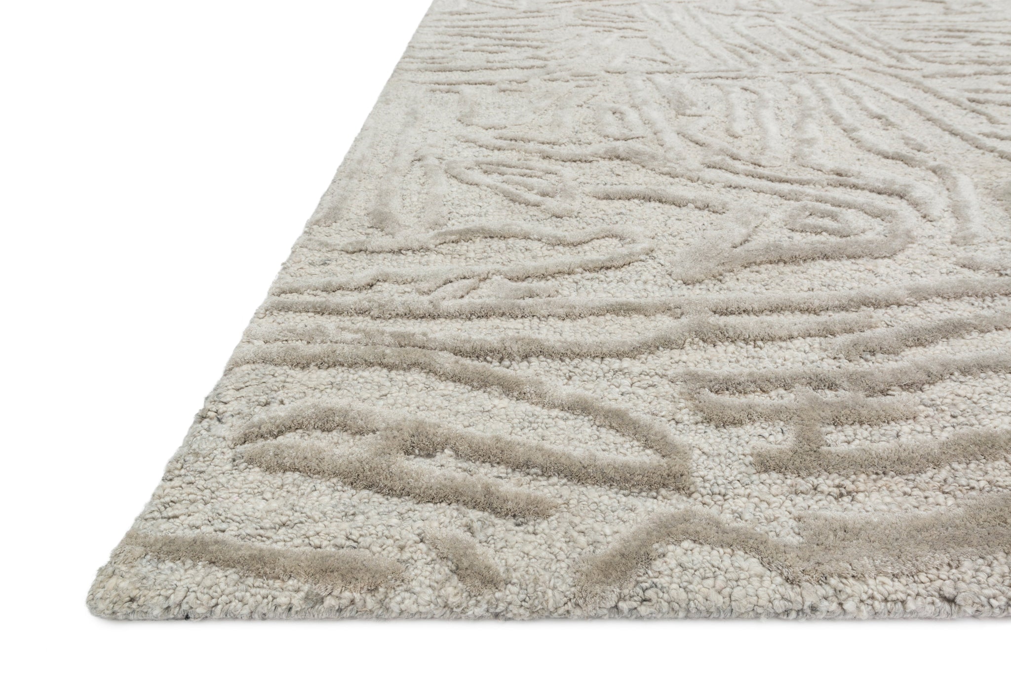 angle view of Juneau Silver / Silver luxury Rug