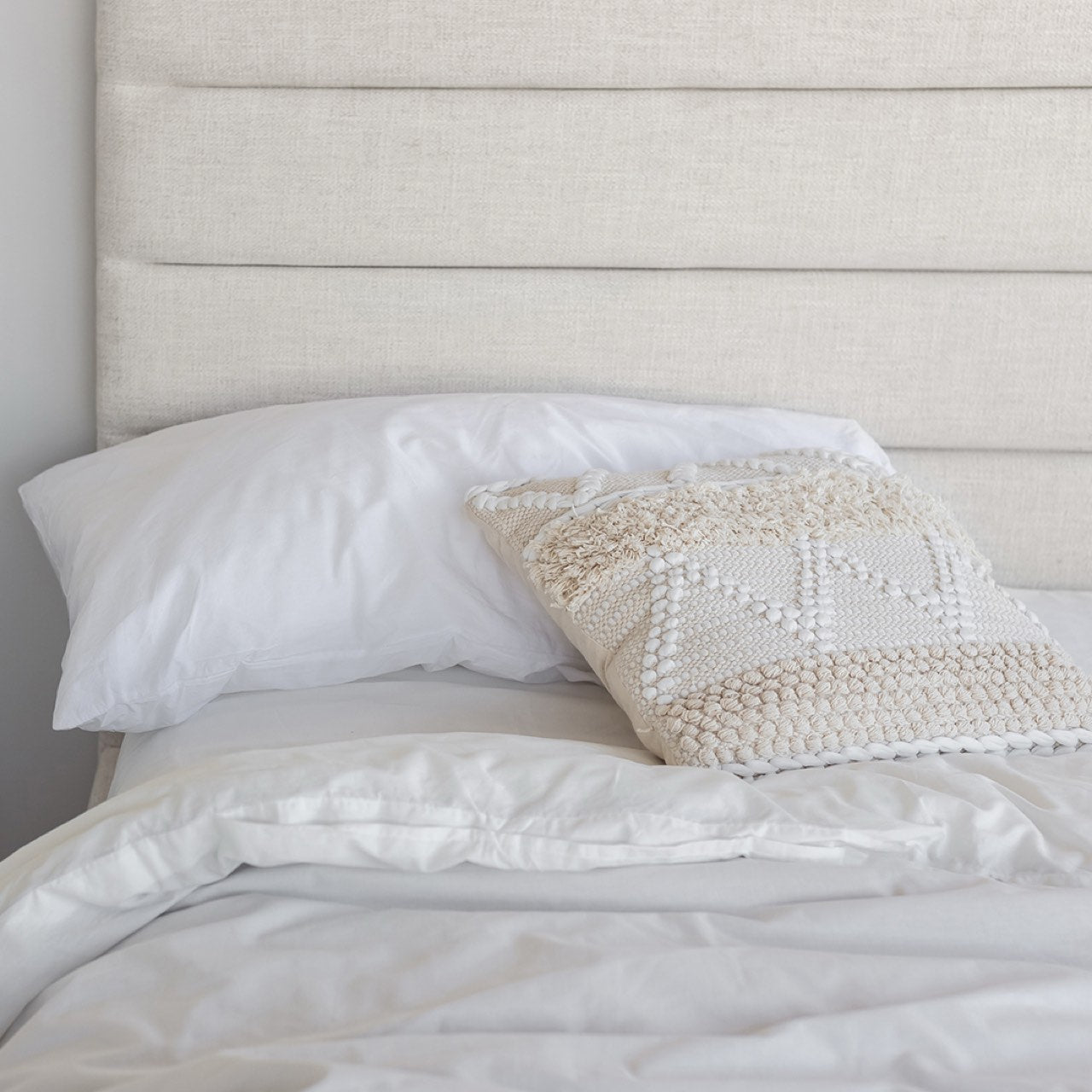 Justin Queen Bed Tall - Cream