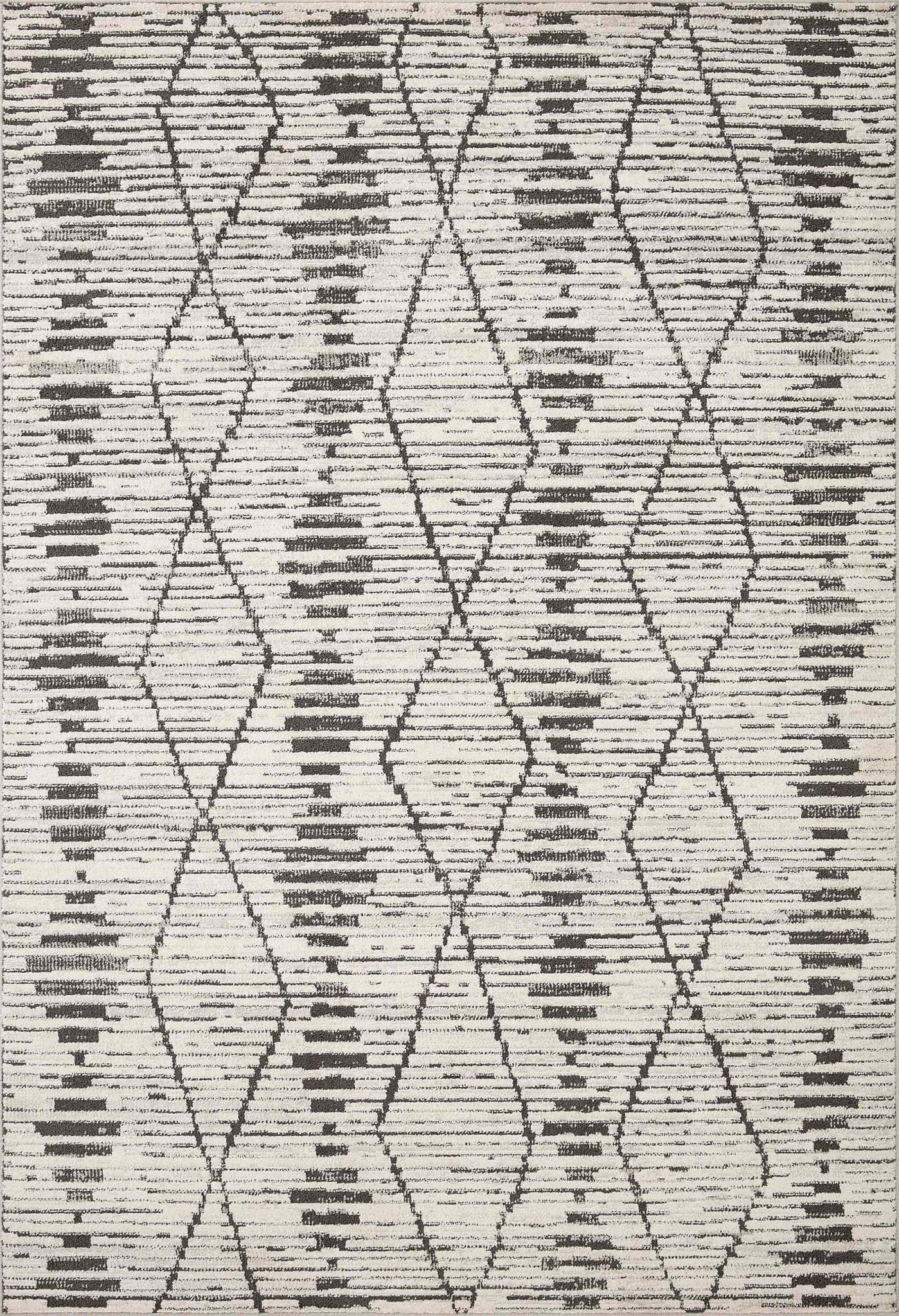 angle view of Kamala Charcoal / Dove luxury Rug