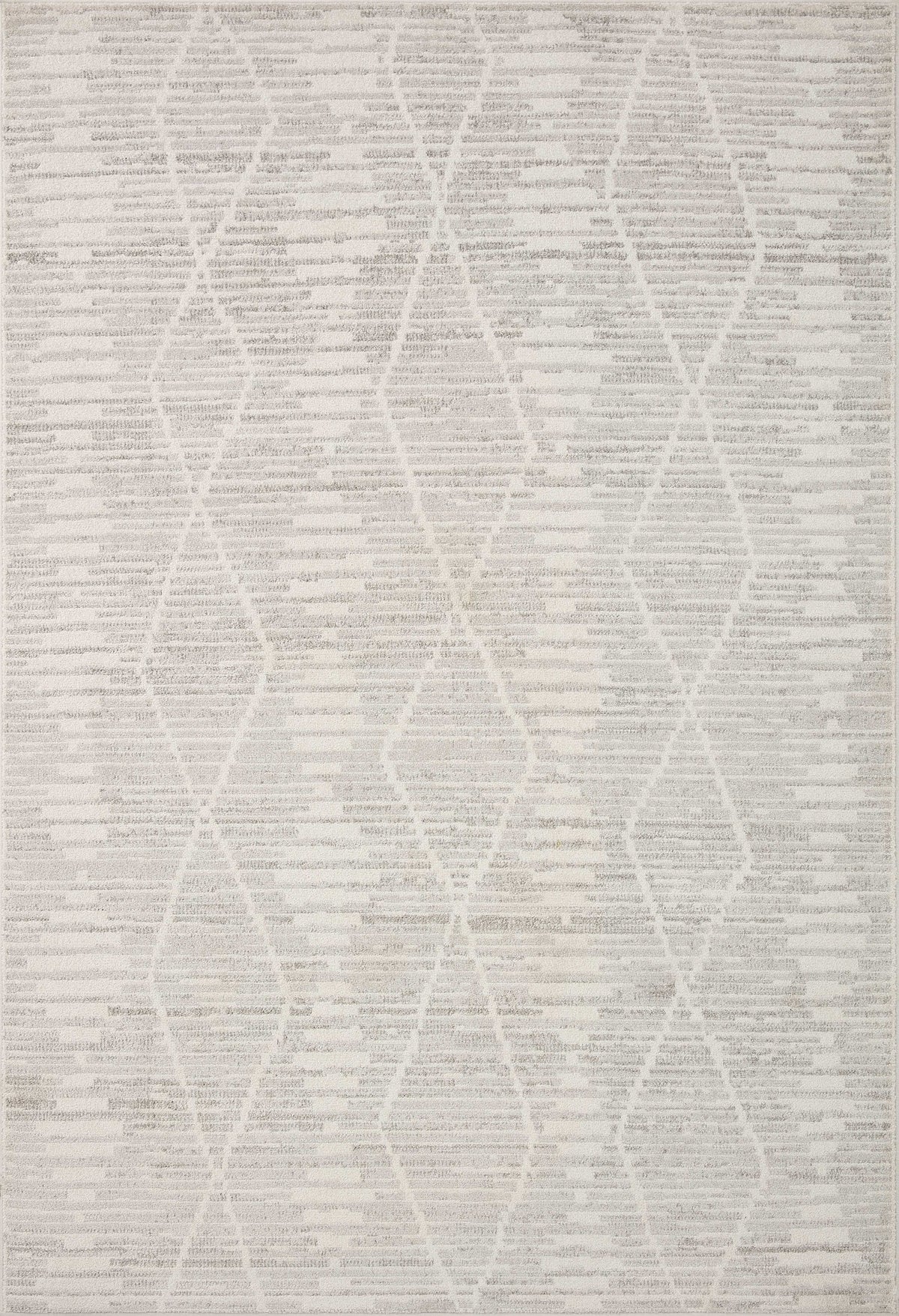 front view of Kamala Ivory / Silver luxury Rug