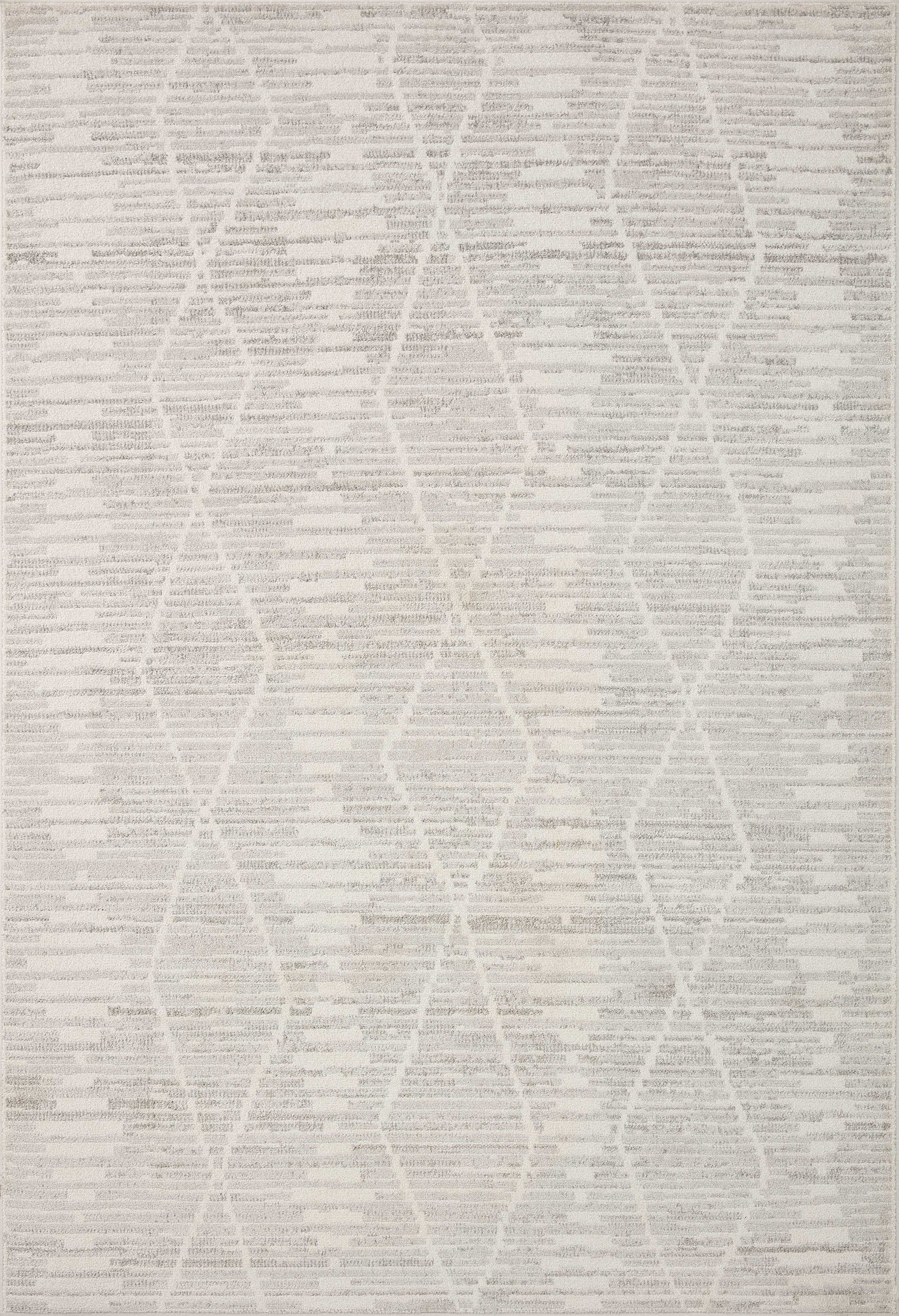 front view of Kamala Ivory / Silver luxury Rug