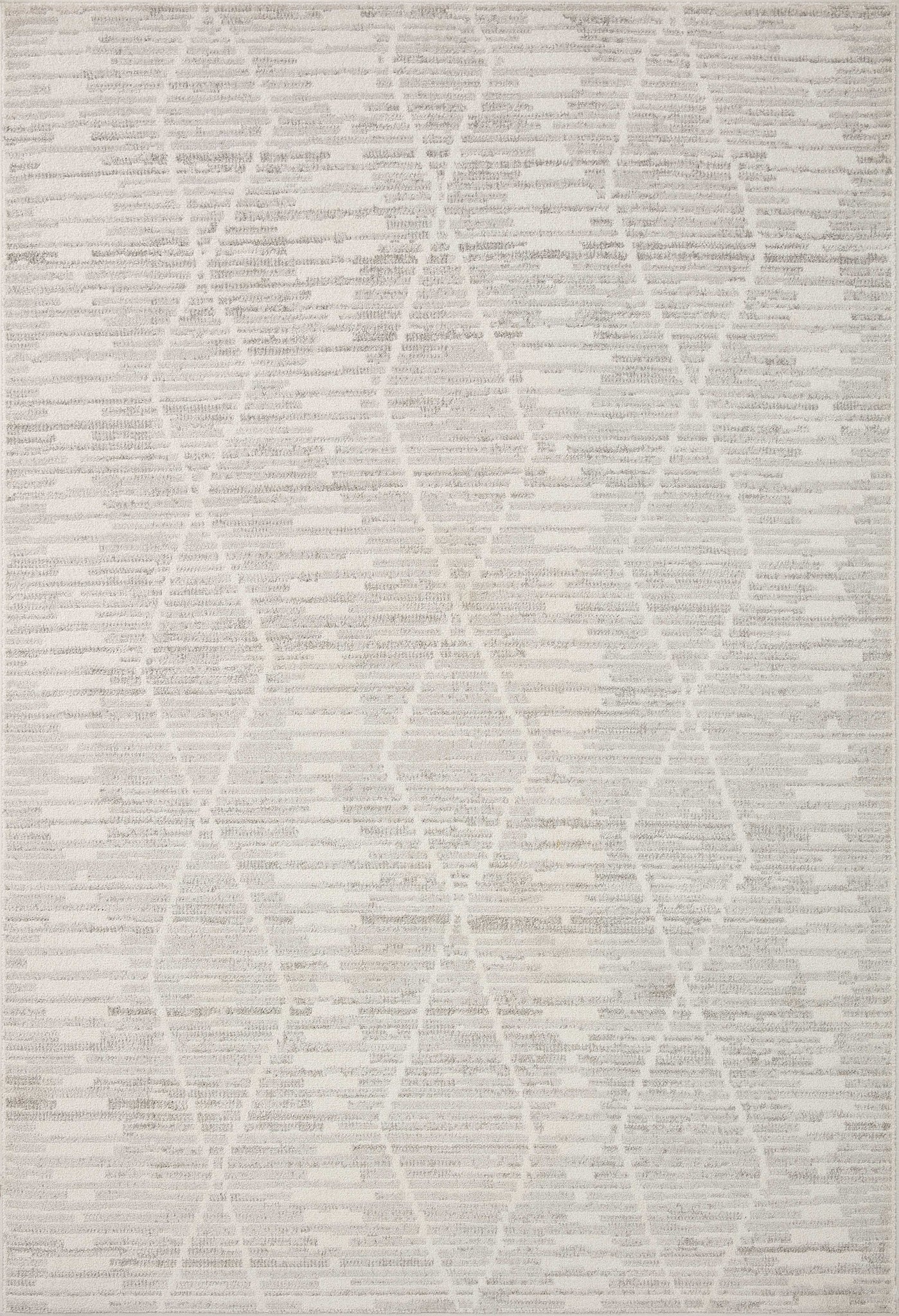 front view of Kamala Ivory / Silver luxury Rug