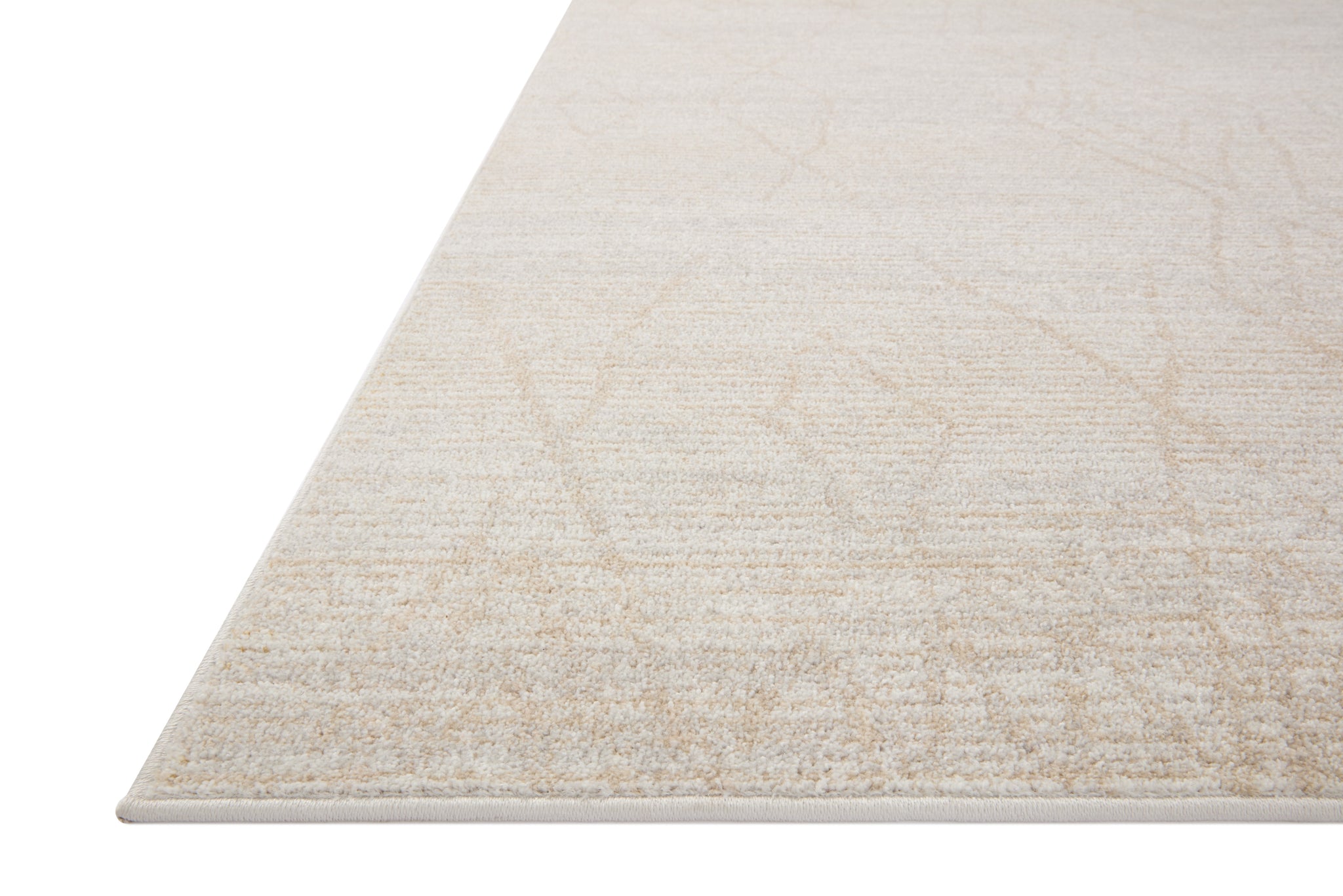 side view of Kamala Natural / Mist luxury Rug