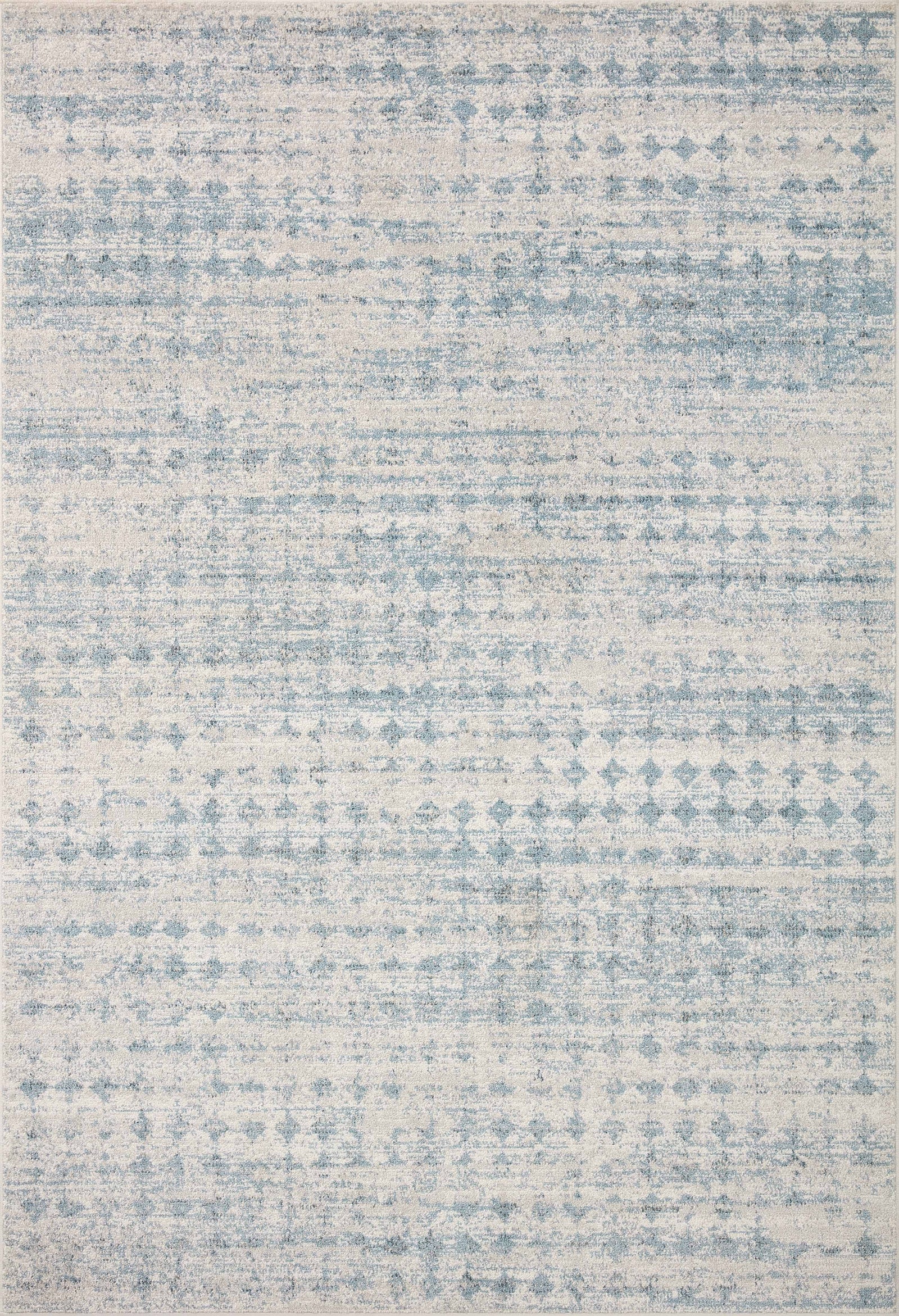 front view of Kamala Sky / Dove luxury Rug