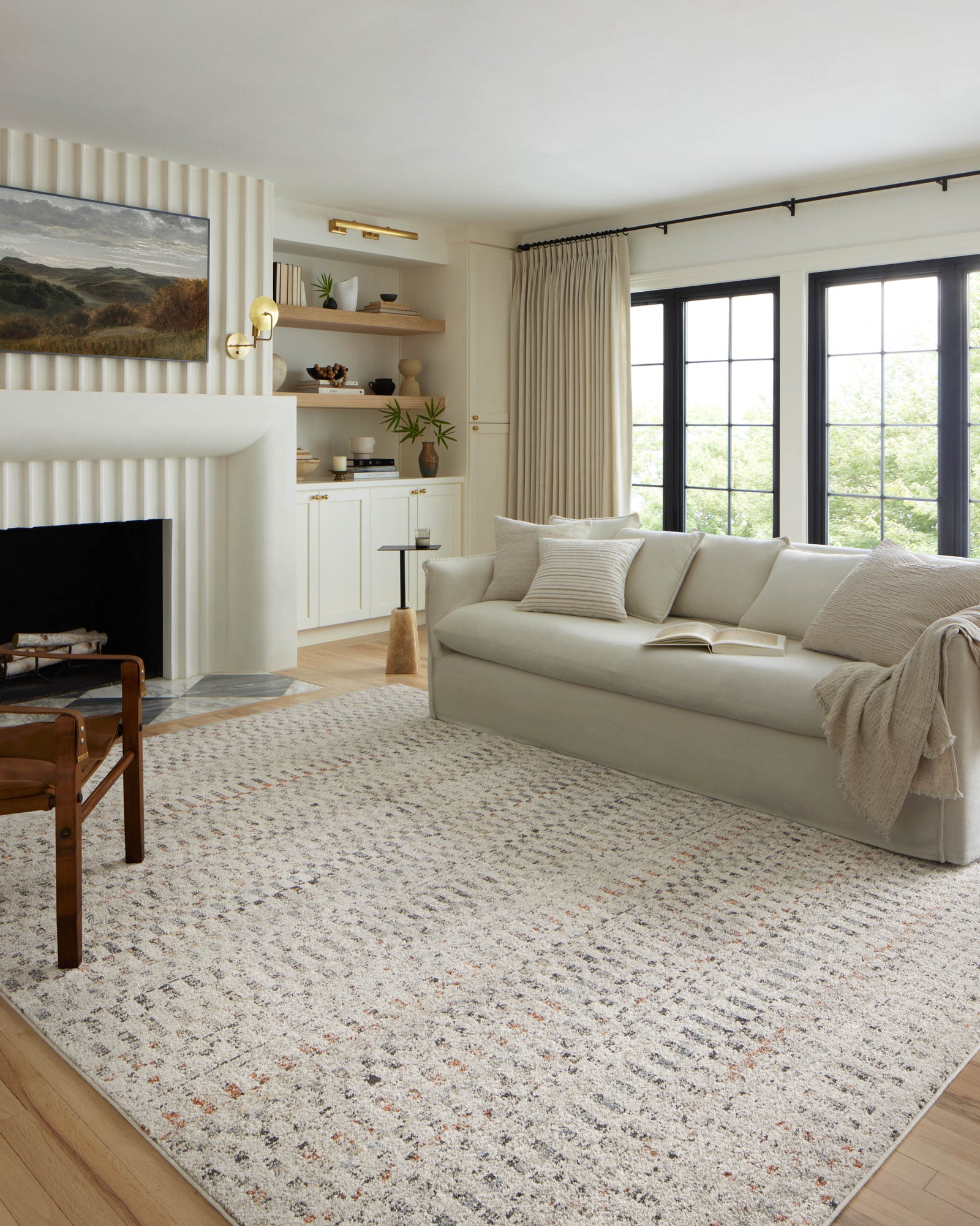 front view of Kamala Grey / Multi luxury Rug