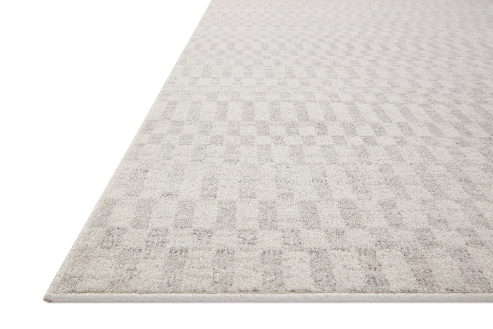 side view of Kamala Ivory / Grey luxury Rug