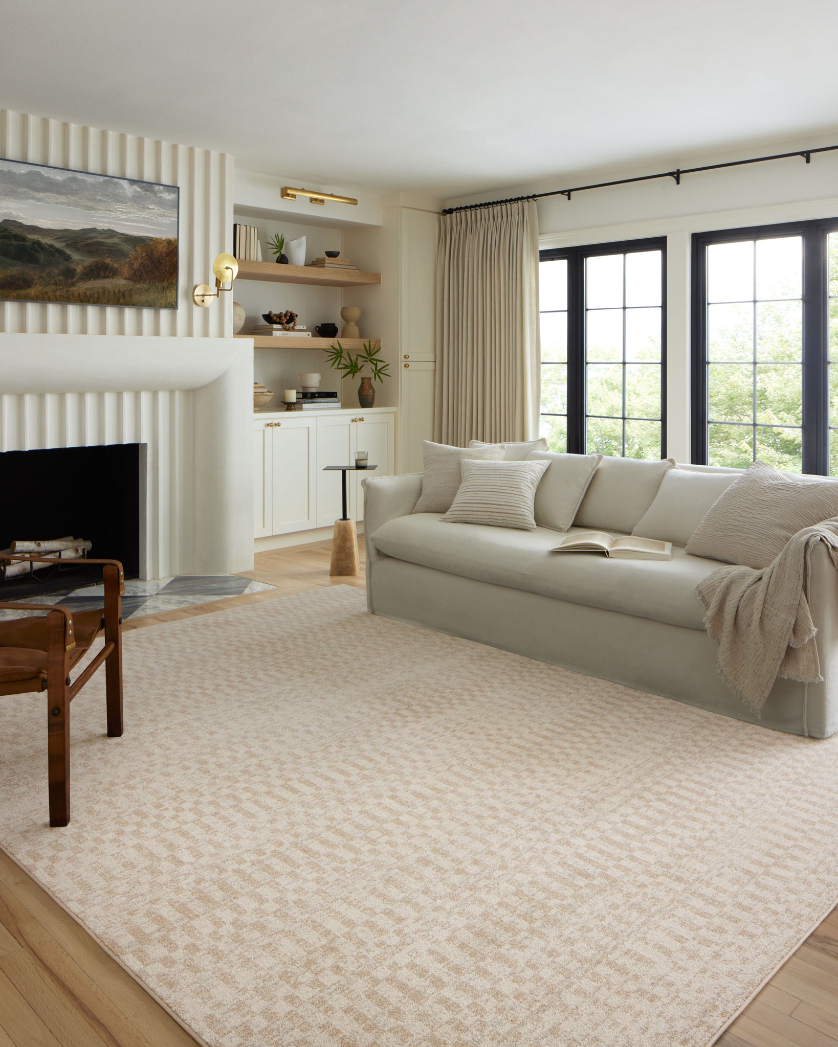 angle view of Kamala Ivory / Natural luxury Rug