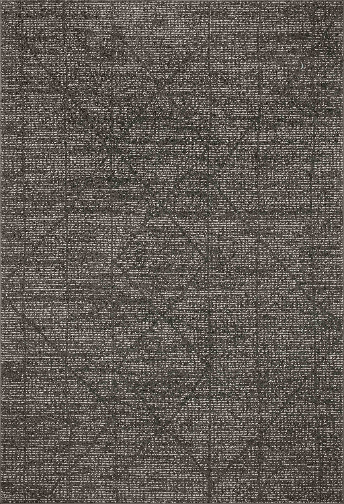 front view of Kamala Charcoal / Ivory luxury Rug