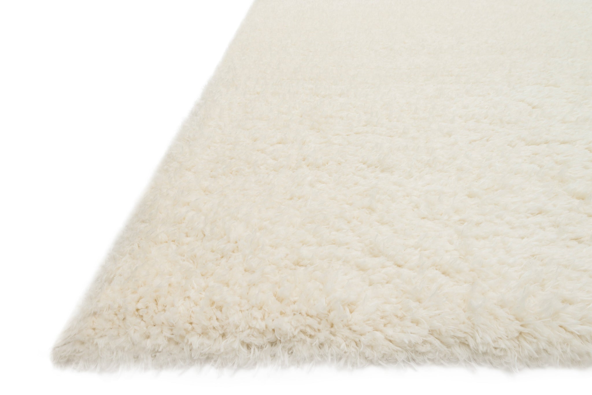 angle view of Kayla Shag Ivory luxury Rug