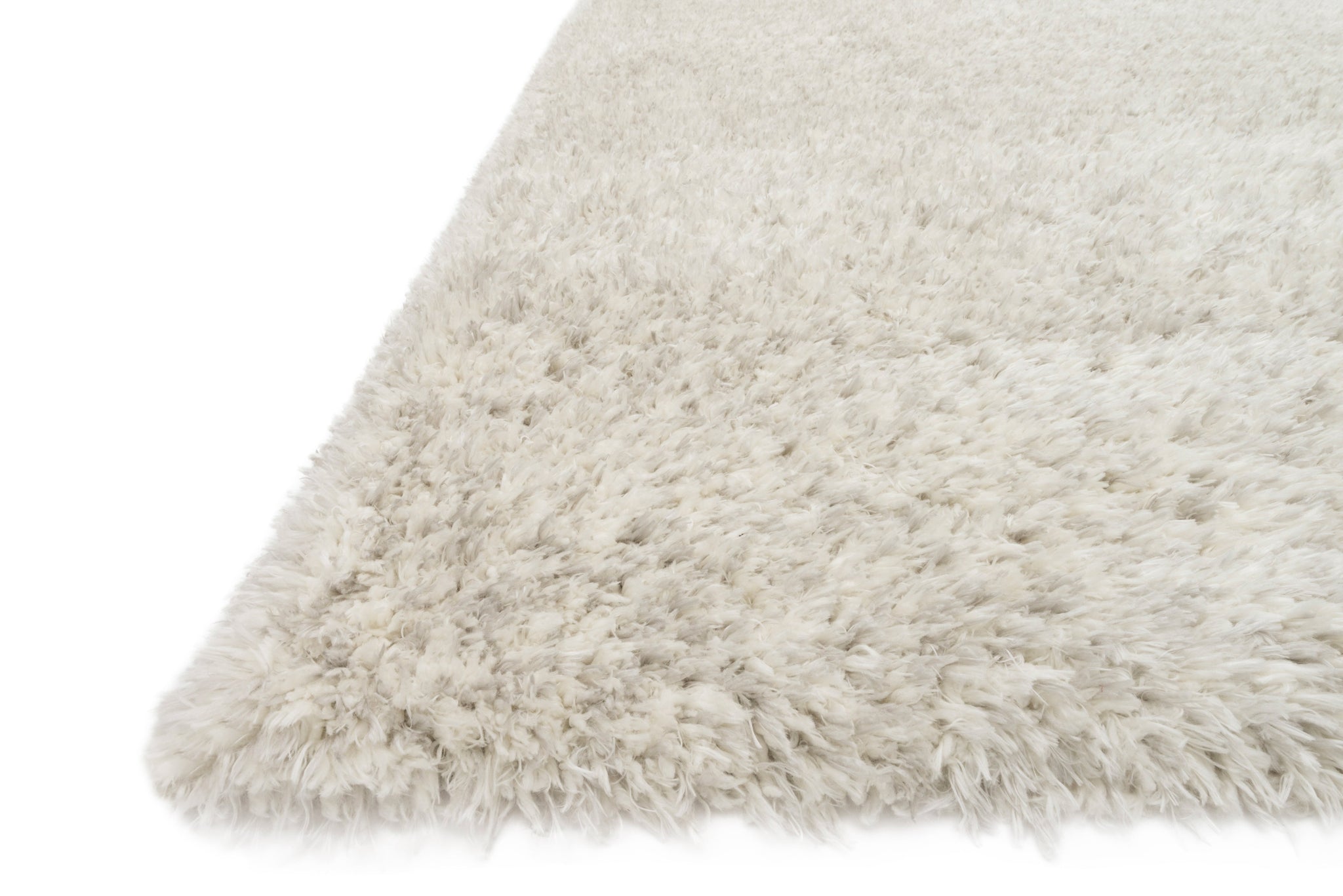 angle view of Kayla Shag Lt Grey luxury Rug