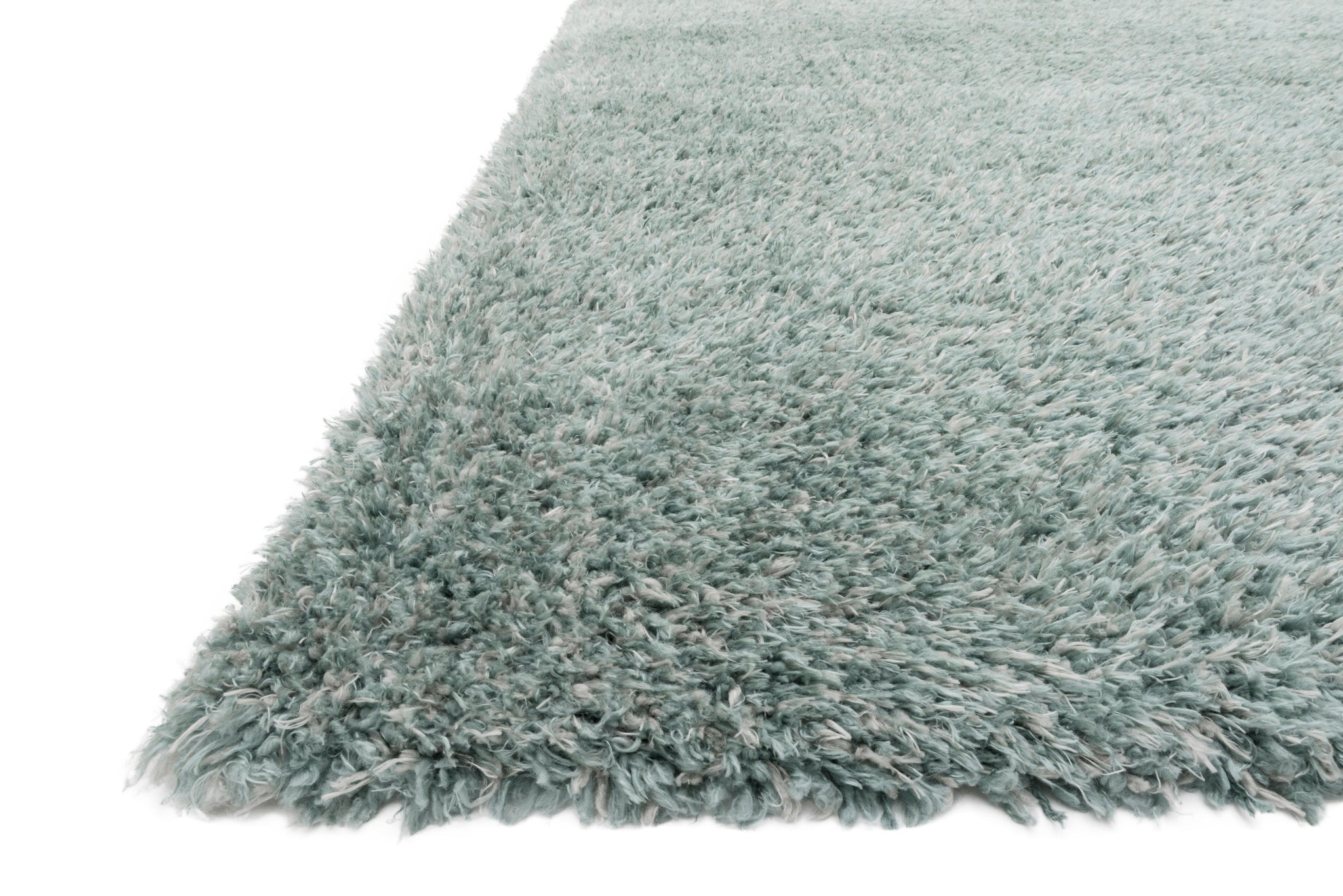 angle view of Kayla Shag Spa luxury Rug