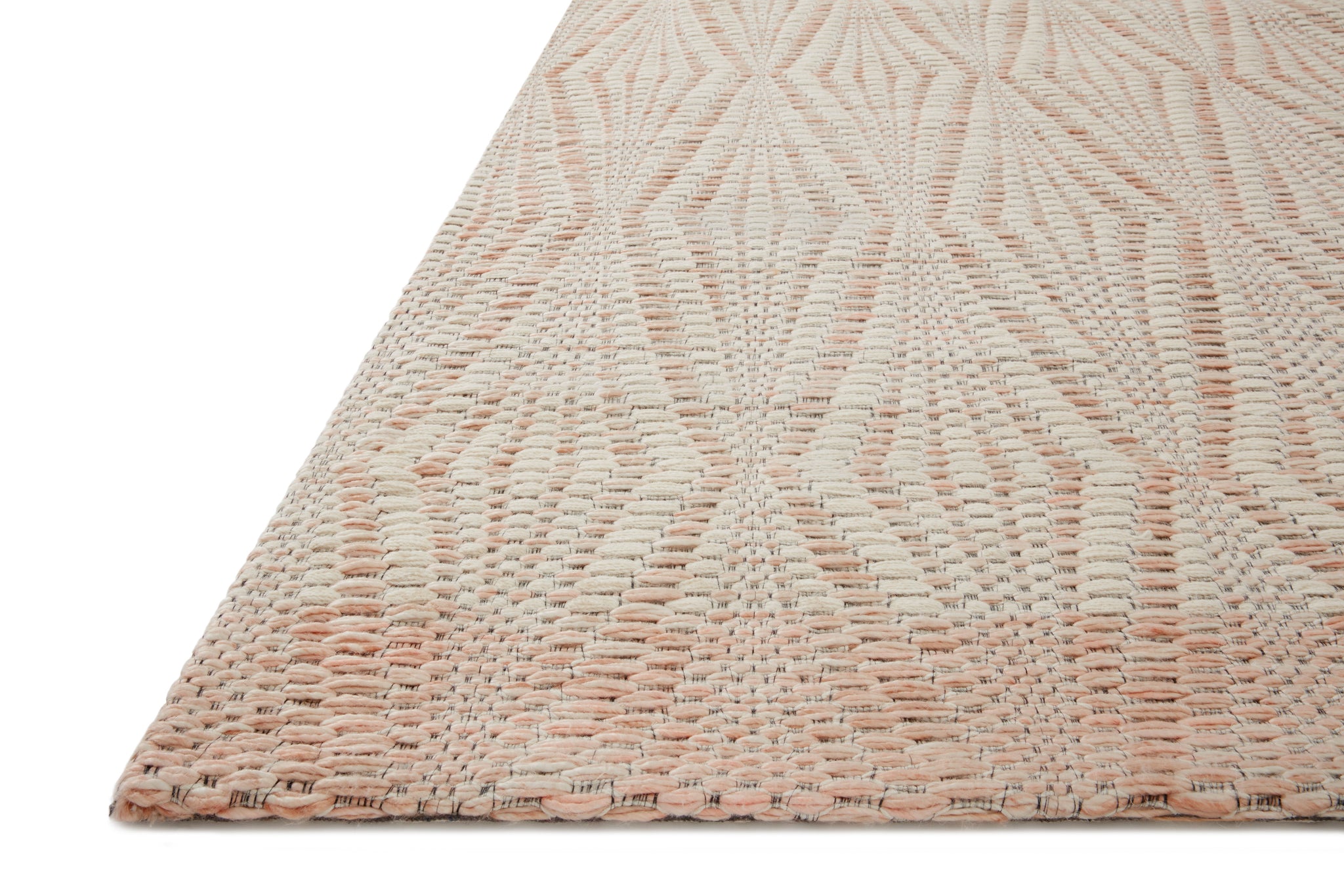 angle view of Kenzie Ivory / Blush luxury Rug