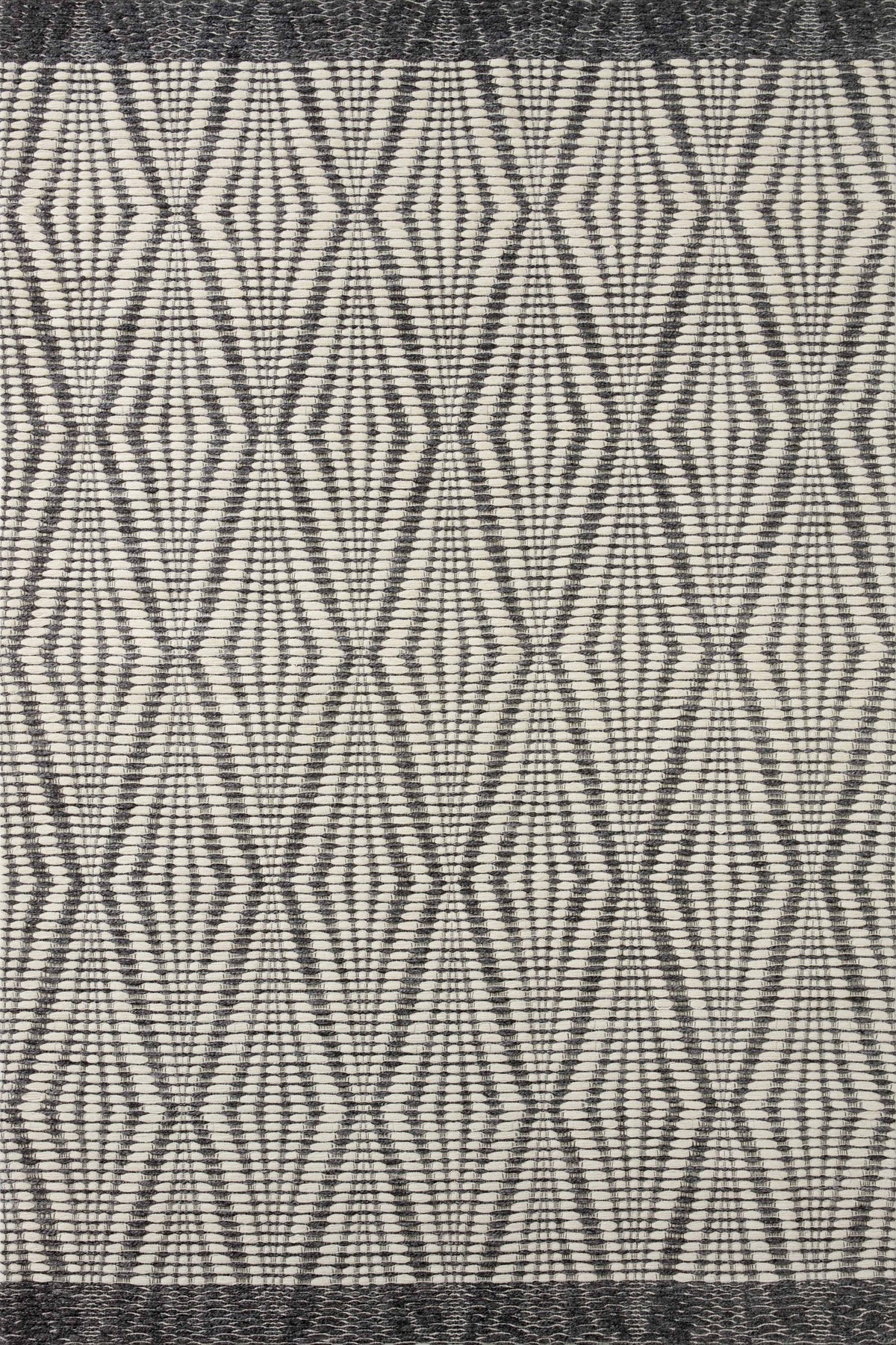 front view of Kenzie Ivory / Charcoal luxury Rug
