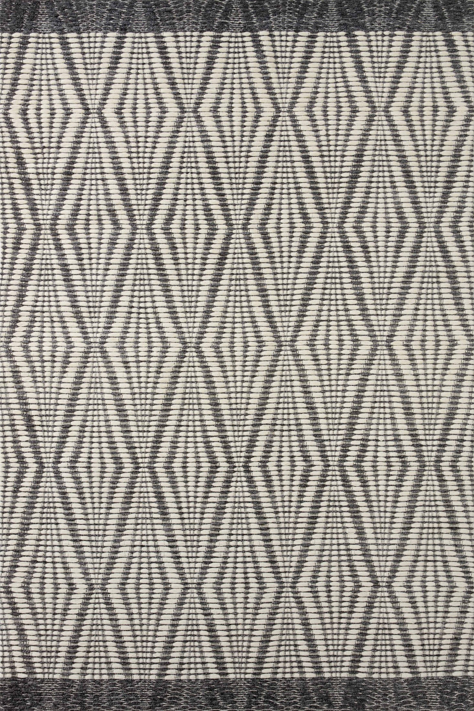 front view of Kenzie Ivory / Charcoal luxury Rug