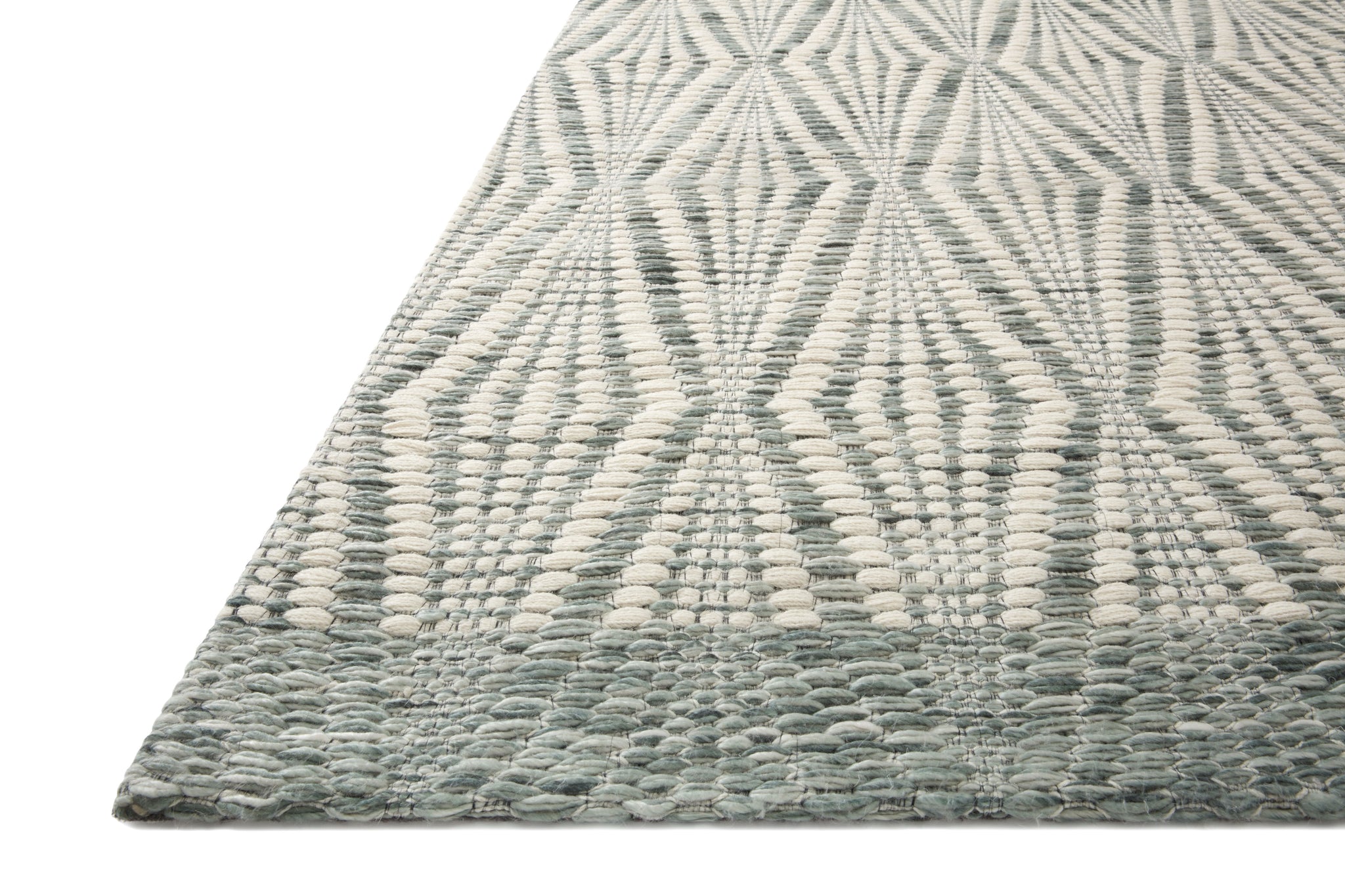 angle view of Kenzie Ivory / Sage luxury Rug