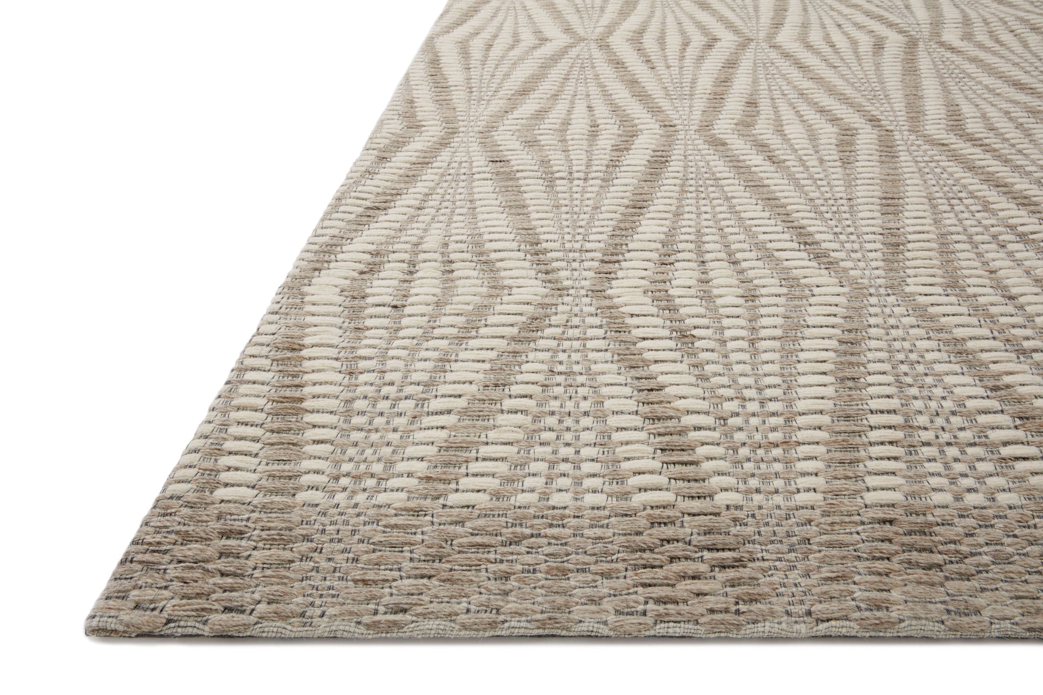 angle view of Kenzie Ivory / Taupe luxury Rug