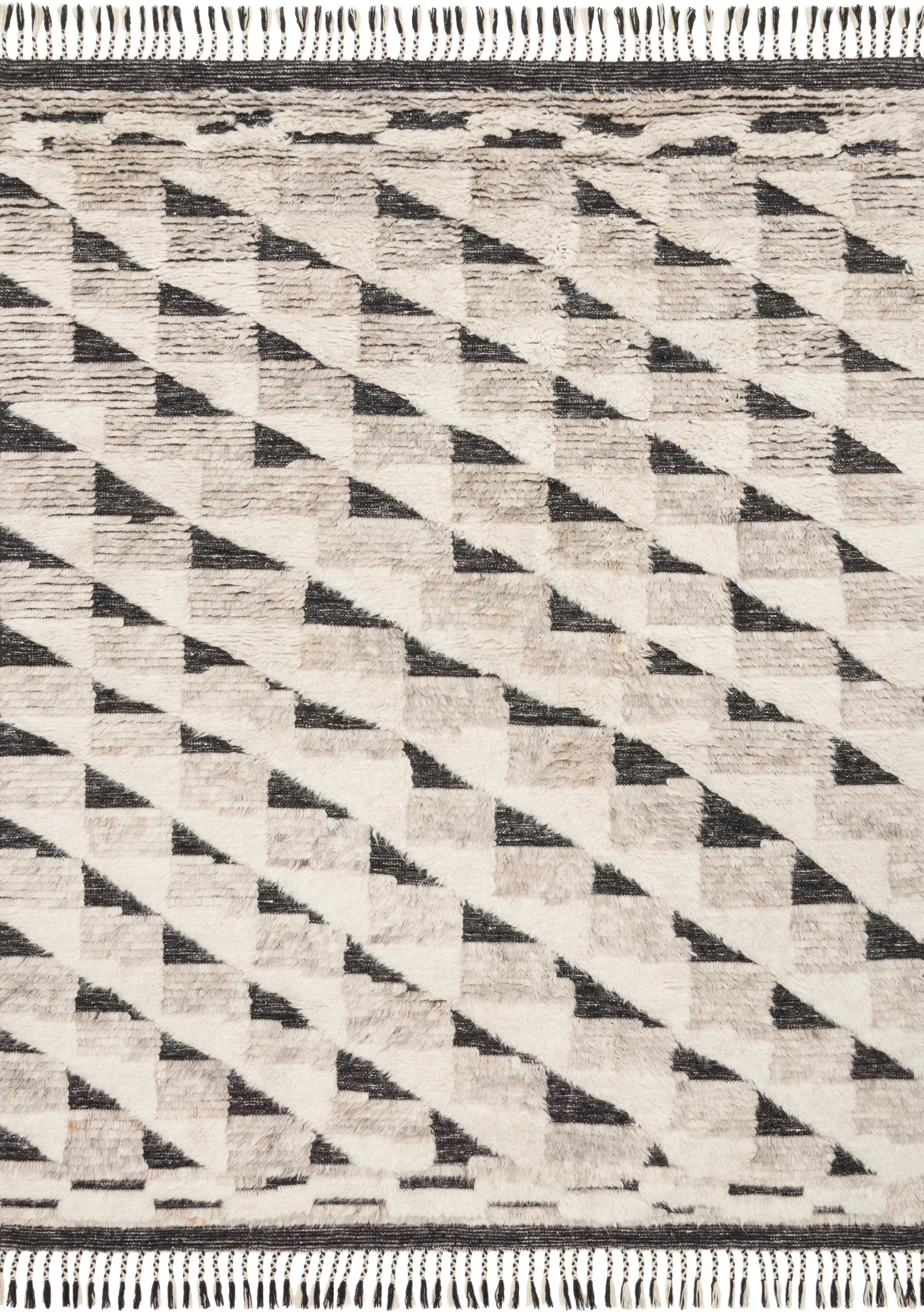 front view of Khalid Natural / Black luxury Rug