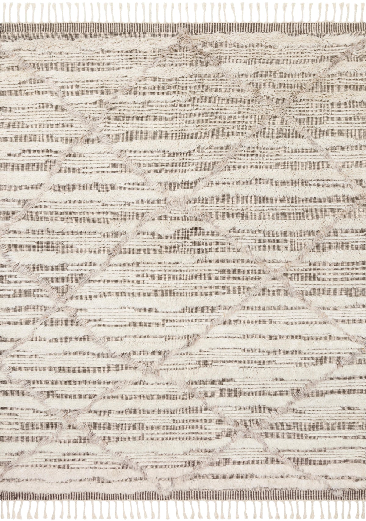front view of Khalid Ivory / Taupe luxury Rug