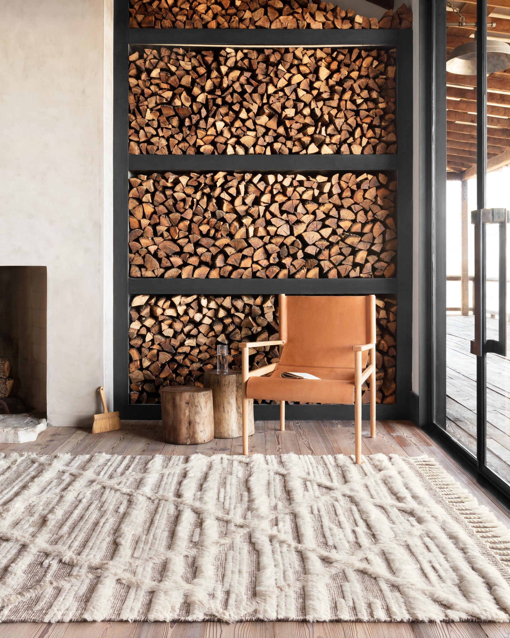 angle view of Khalid Ivory / Taupe luxury Rug